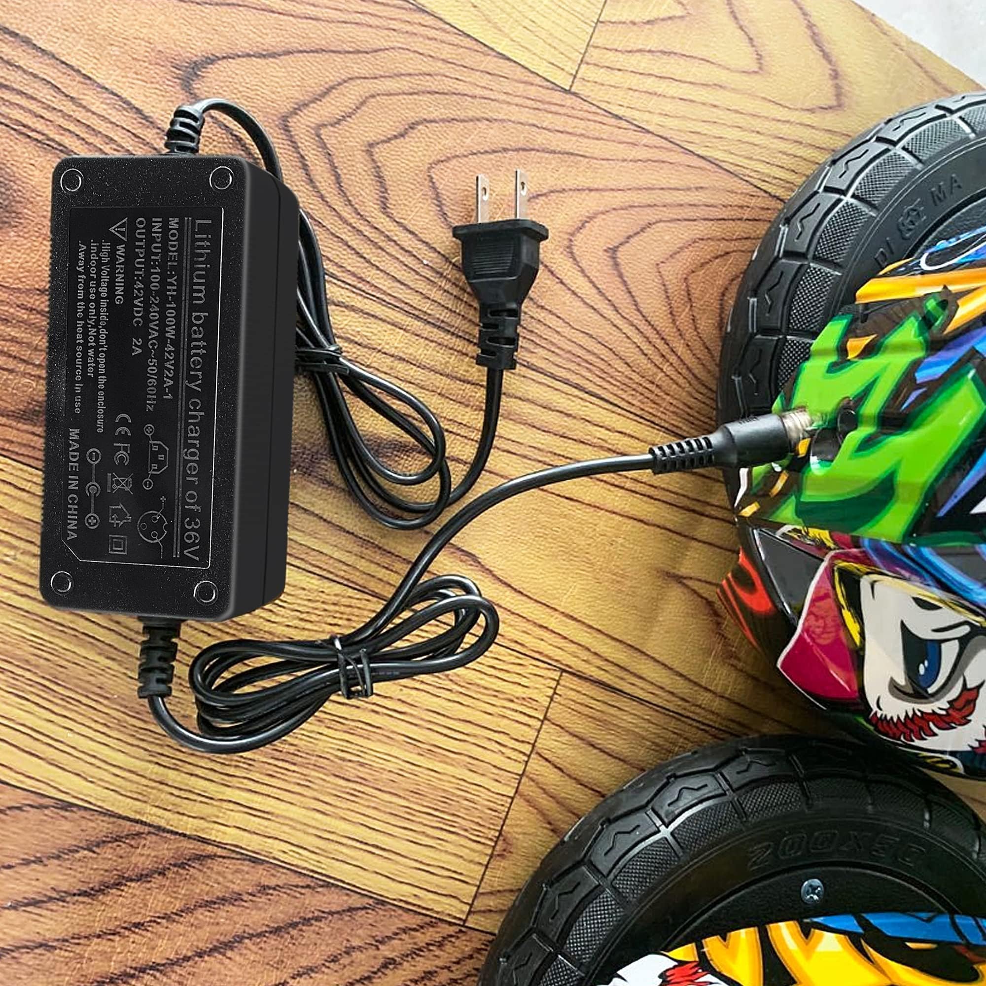 42V 3-Prong Lithium Battery Charger for 36V Electric Scooters - Compatible with Pocket Mod, Dirt Quad & Sports Mod - Fast Charging Power Supply for Kids & Adults - Perfect for Commuting, Off-Roading & Urban Transportation