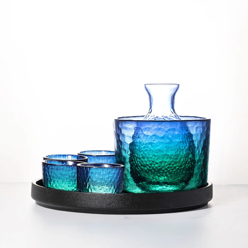 Exquisite Peacock Sake Jug Set - Traditional Japanese Ceramic Sake Set with 2 Cups - Perfect for Sake Tasting, Japanese Tea Ceremony & Home Decor