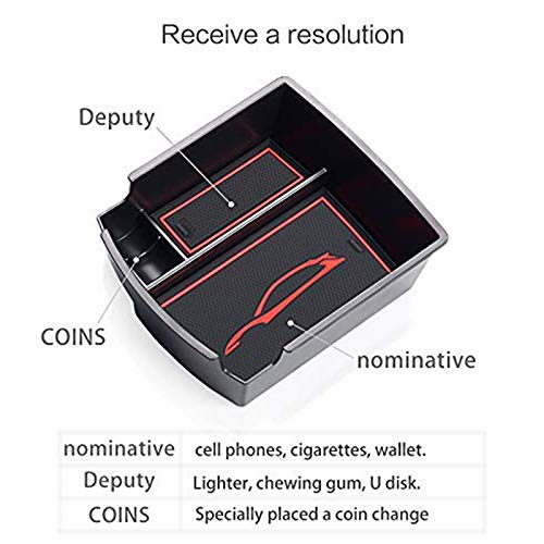 Hyundai Kona Car Center Console Organizer Tray - Custom Fit Armrest Storage Box with Dividers | Perfect for Phone, Keys & Small Items Organization | Ideal for Road Trips & Daily Commutes