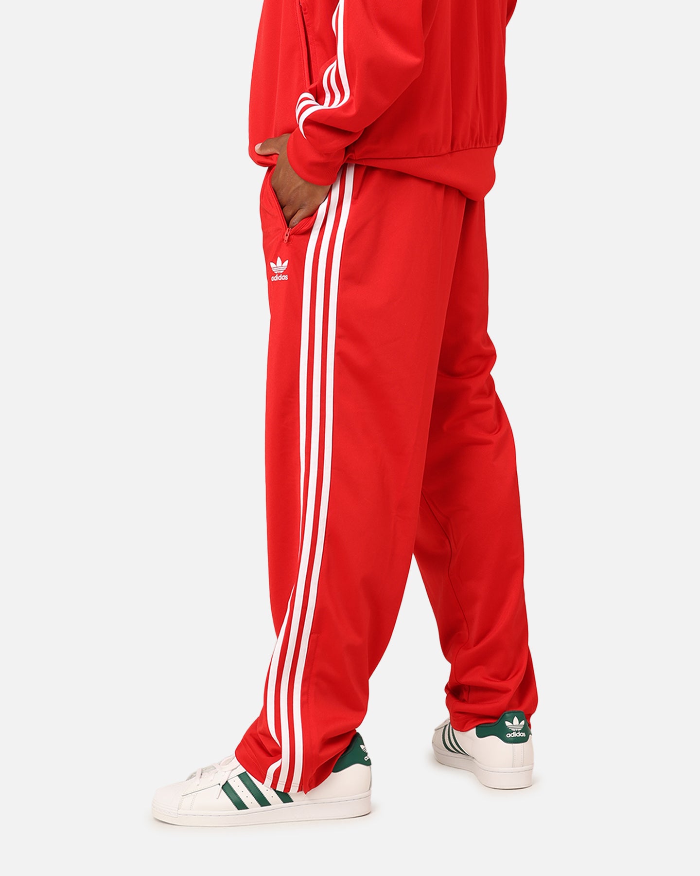 Adidas Adicolor Classics Firebird Track Pants - Better Scarlet/White - Men's Athletic Joggers for Running, Gym & Casual Streetwear