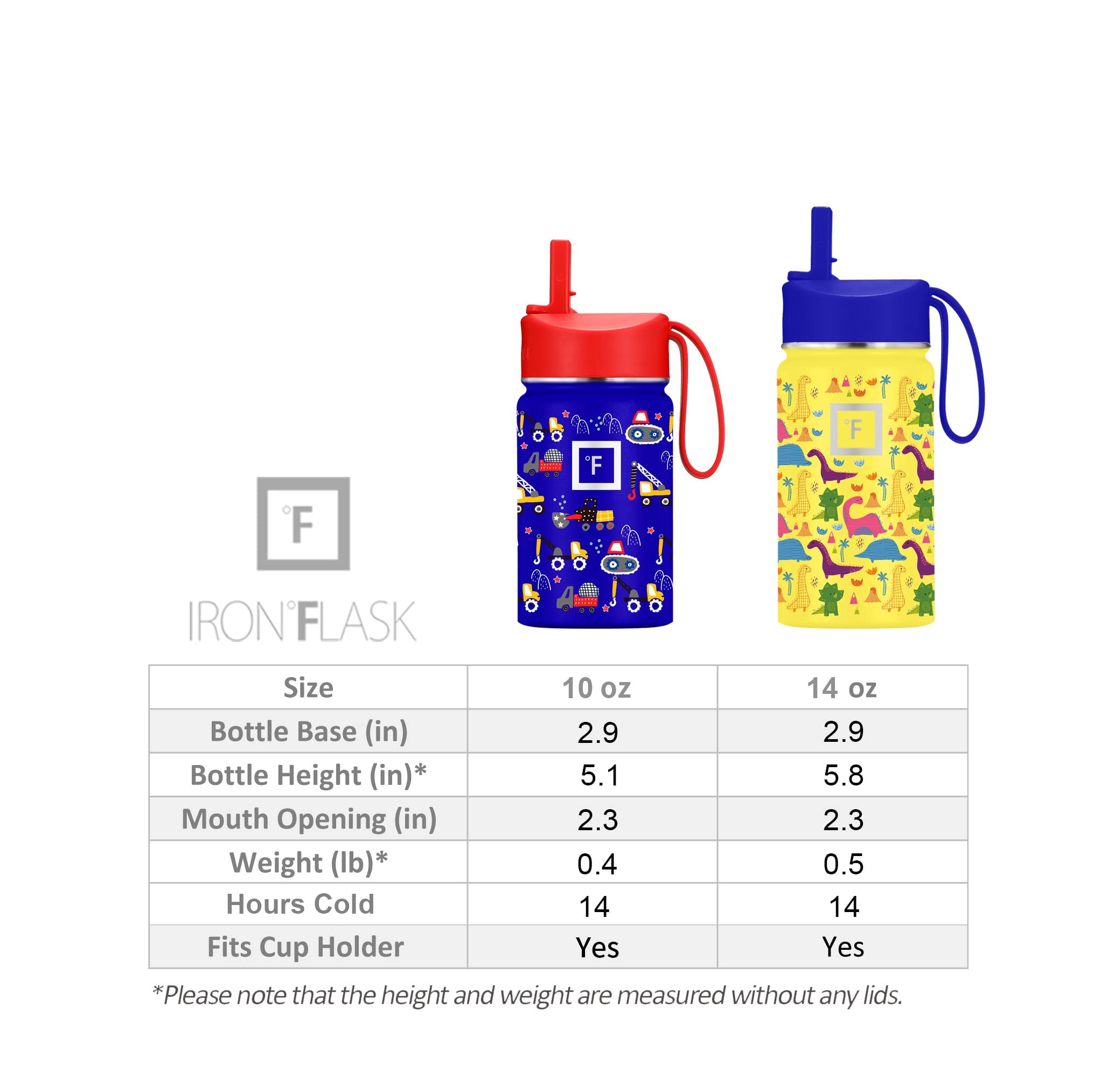 **IRON °FLASK Kids Water Bottle with Straw Lid - 10oz Vacuum Insulated Stainless Steel Tumbler, Includes 20 Name Stickers - Double Wall Thermos Mug for School, Travel & Outdoor Activities - Iron Shark Design**