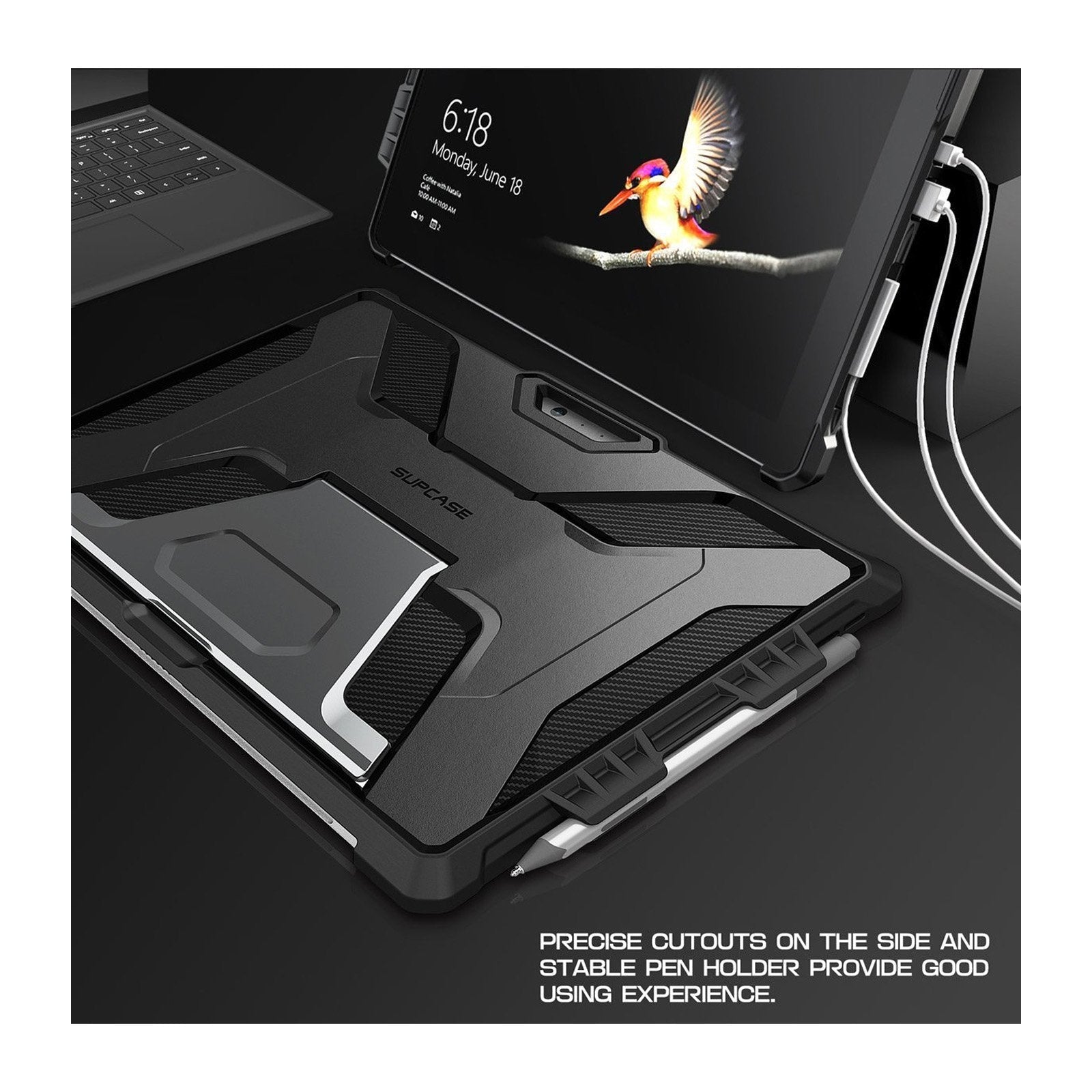 Microsoft Surface Pro Unicorn Beetle PRO Rugged Protective Case - Shockproof & Durable Cover for Surface Pro (Black) - Perfect for Outdoor, Travel & Work Use