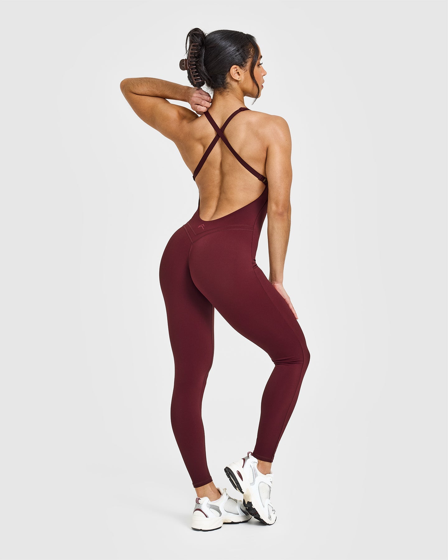 Unified Scoop Back All-in-One Long Dress in Rosewood - Perfect for Weddings, Parties & Special Occasions