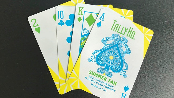 Tally Ho Fan Back Summer Playing Cards - Premium Quality for Poker, Magic Tricks & Cardistry | Perfect for Outdoor Games, Travel & Parties