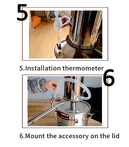 Premium Moonshine Still Kit for Home Distilling - Alcohol & Essential Oil Boiler with Built-in Thermometer - Perfect for Whiskey, Vodka, and DIY Essential Oils Making