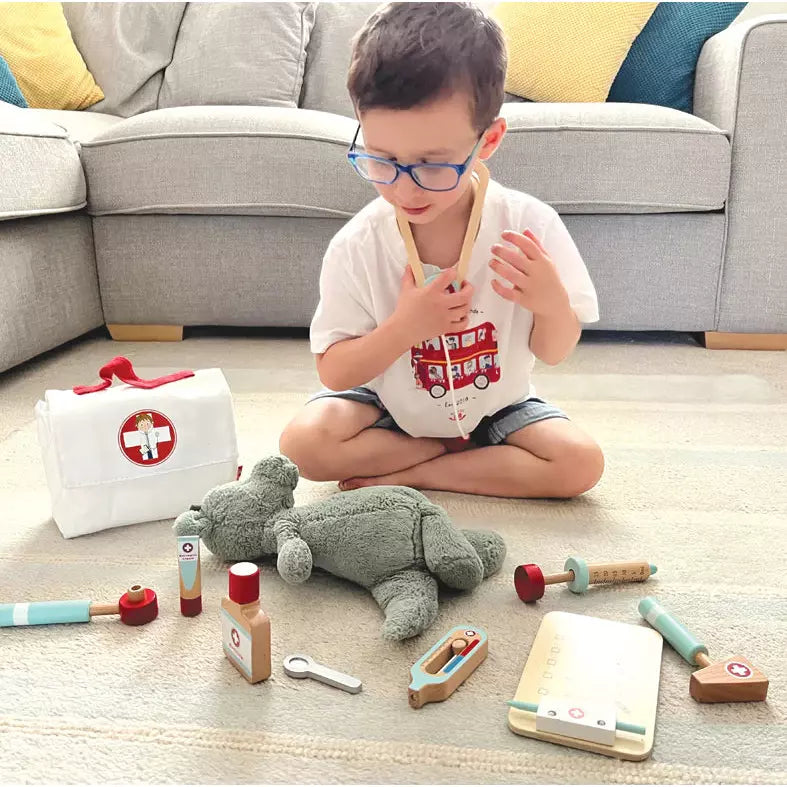 Little Wooden Doctors Set - Pretend Play Toy for Kids, Educational Medical Kit for Toddlers - Perfect for Role Play, Birthday Gifts & Preschool Learning Activities