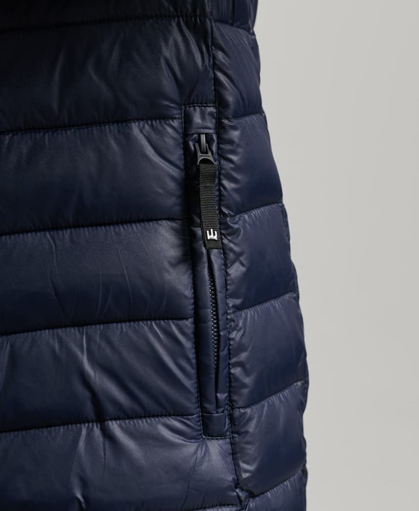Superdry Men's Radar Quilt Mix Padded Jacket - Slim Fit Winter Coat with Bungee Cord Hood | Water-Resistant Lightweight Jacket for Outdoor Activities, Hiking & Urban Fashion