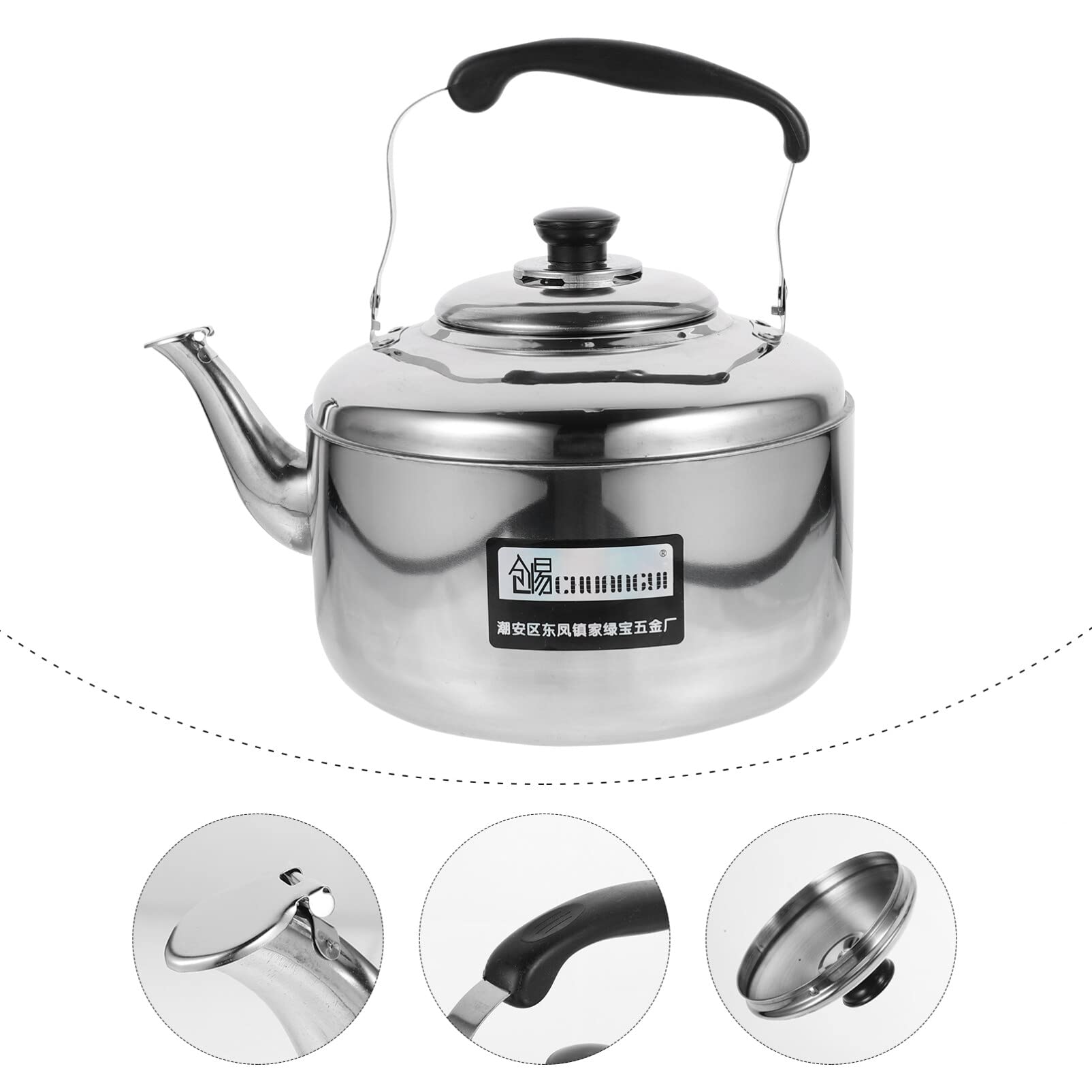Premium Stainless Steel Tea Kettle 6L - Whistling Stovetop Water Boiler for Coffee & Tea - Durable Kitchen Kettle with Ergonomic Handle - Perfect for Home, Office & Camping Use