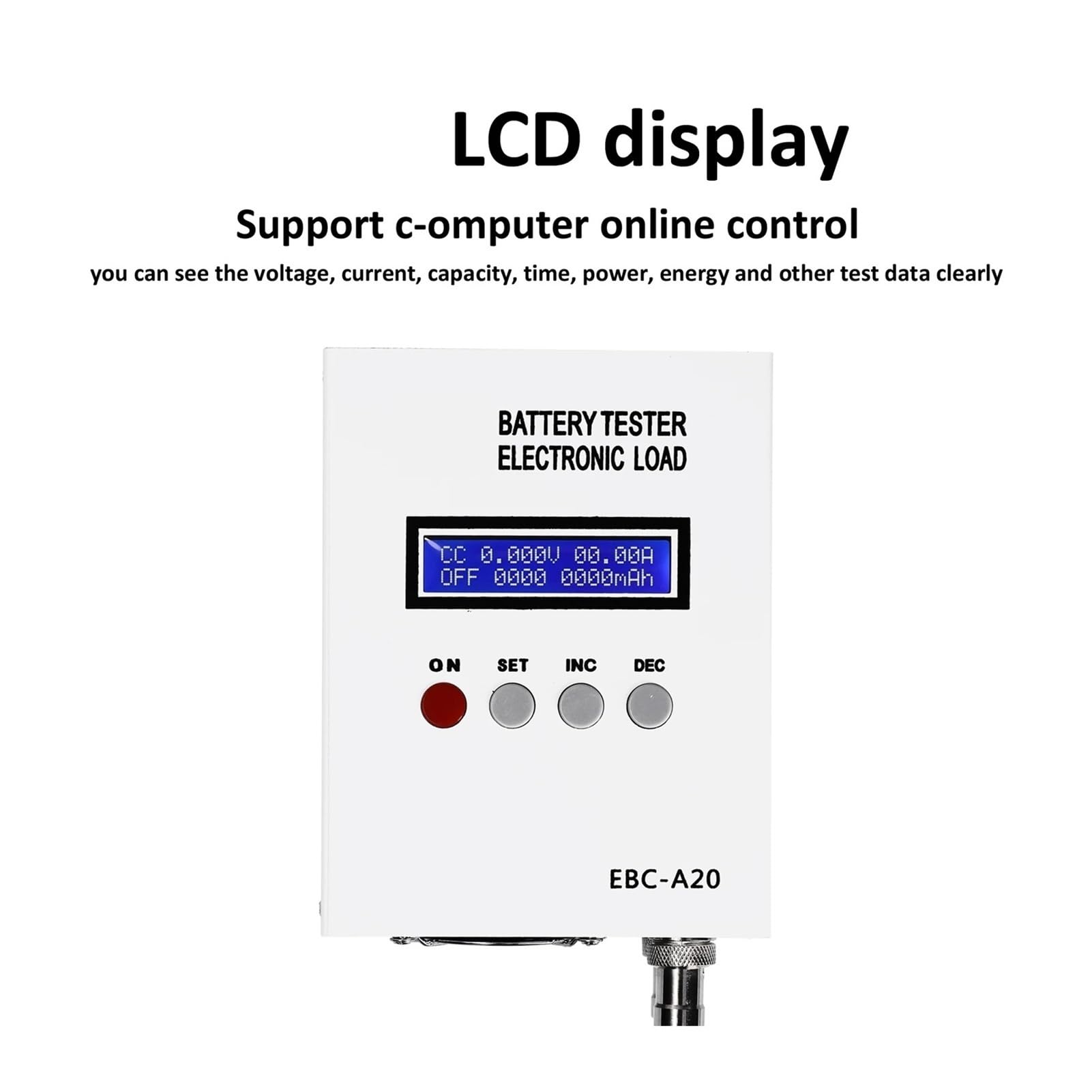 EBC-A20/EBD-A20H 30V 20A 85W Battery Capacity Tester - 5A Charge & 20A Discharge for Li-ion, Lead Acid, NiMH Batteries - Perfect for RC Cars, Solar Power Systems & DIY Electronics Projects (EBC-A20 Model)
