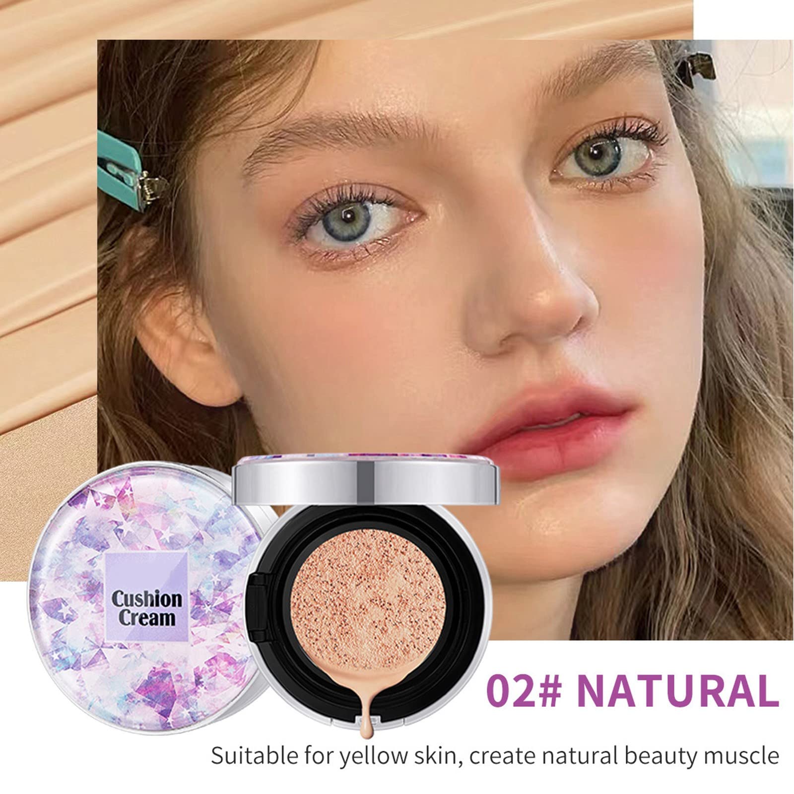 Air Cushion Foundation for Women - Moisturizing, Brightening & Long-Lasting Makeup with Concealer | Natural Finish & Cooling Effect | Perfect for Daily Wear, Special Occasions & On-The-Go Touch Ups