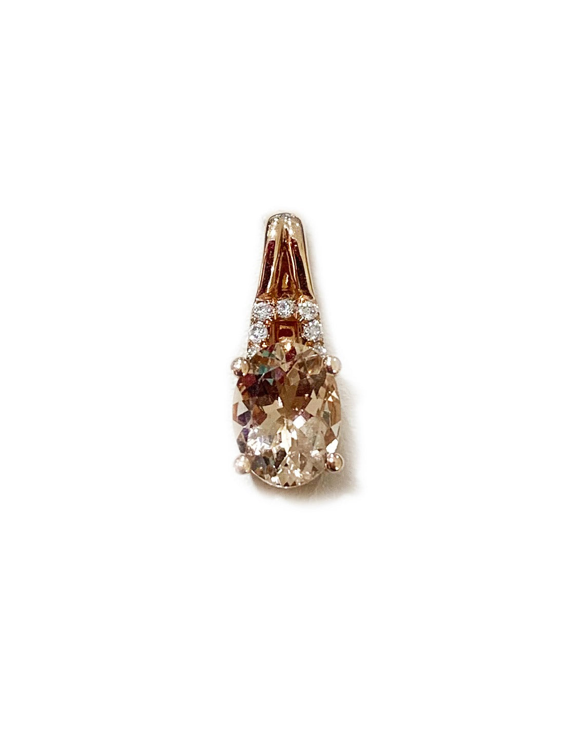 14K Rose Gold Morganite Pendant Necklace for Women - Elegant Gemstone Jewelry Gift for Birthday, Anniversary & Valentine's Day - Perfect for Weddings, Parties & Special Occasions