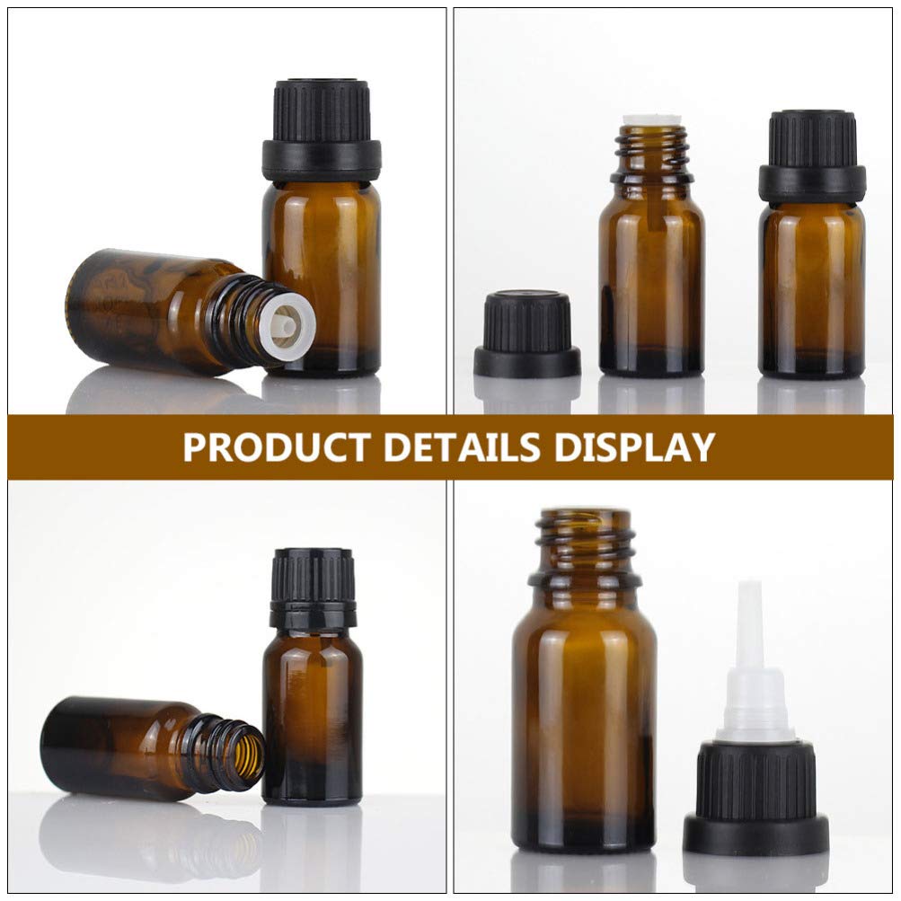 HEALLILY 20 Pack Amber Glass Essential Oil Bottles with Dropper - 5ml Empty Cosmetic Bottles for DIY Essential Oils, Perfume, Makeup & Skincare - Perfect for Aromatherapy, Travel & Gift Packaging