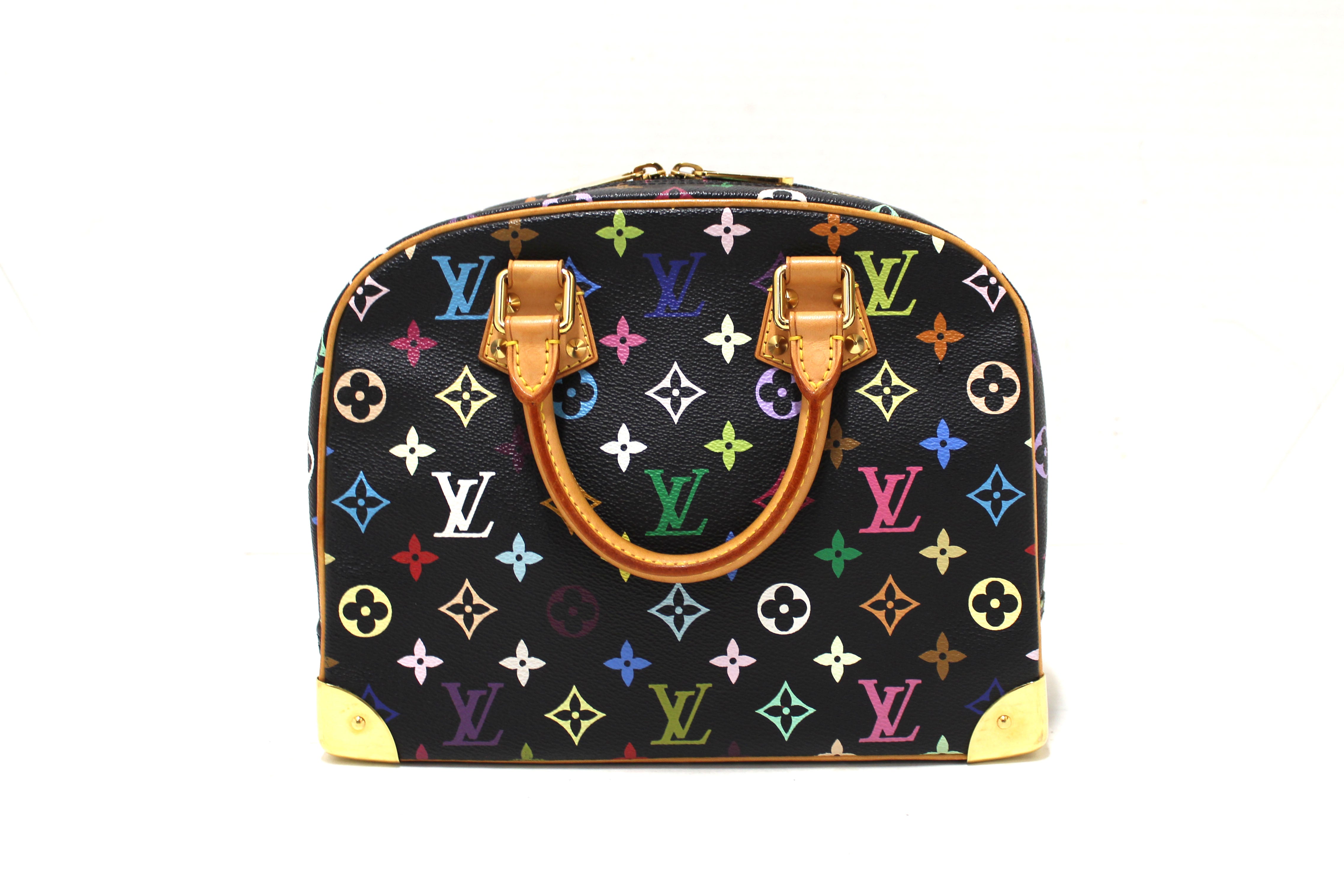 Authentic Louis Vuitton Black Multicolor Trouville Handbag for Women | Luxury Designer Shoulder Bag | Perfect for Work, Travel & Evening Events