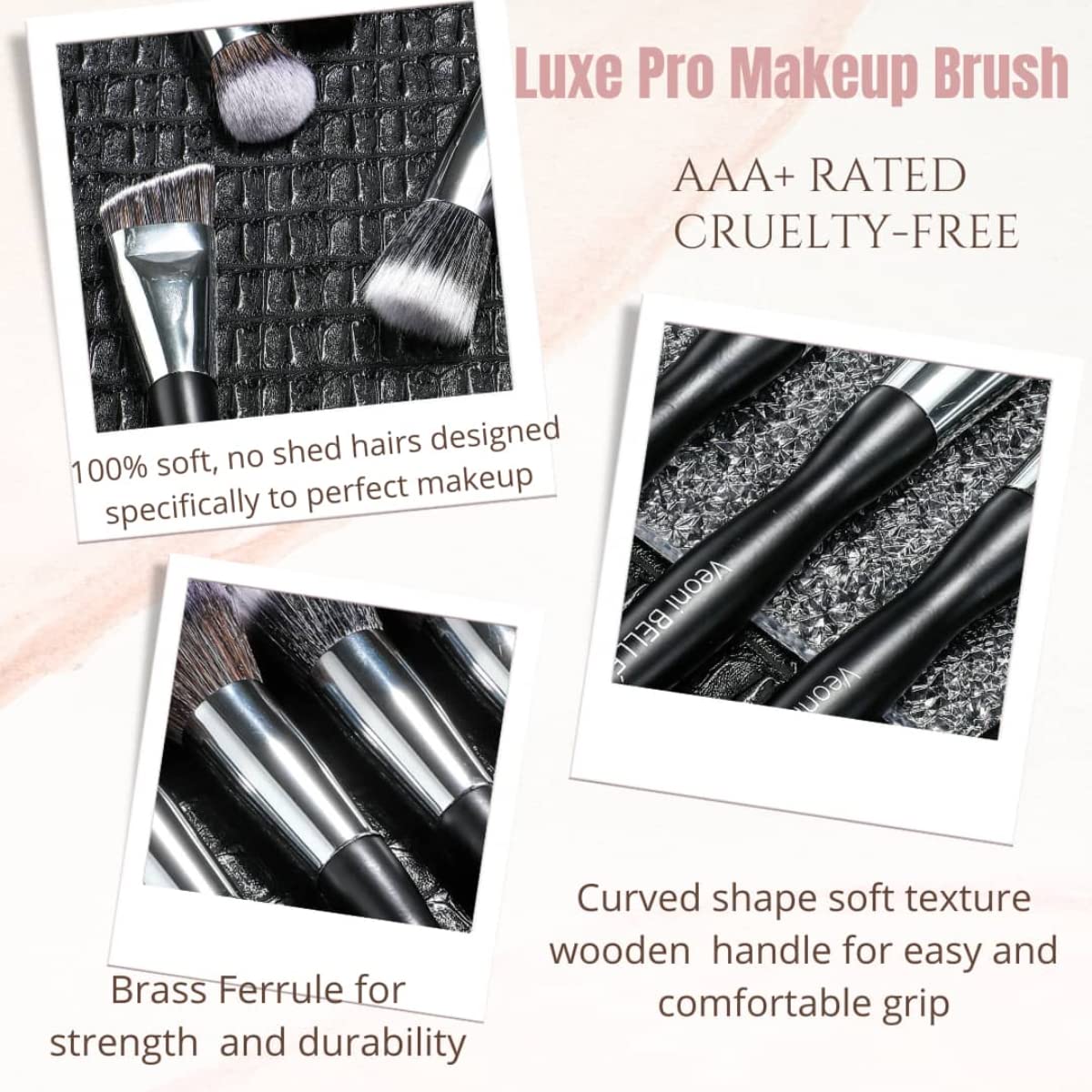 Professional Tapered Powder Blending Brush for Face Makeup - Soft Kabuki Brush for Foundation, Blush & Contouring - Perfect for Everyday Makeup & Professional Use