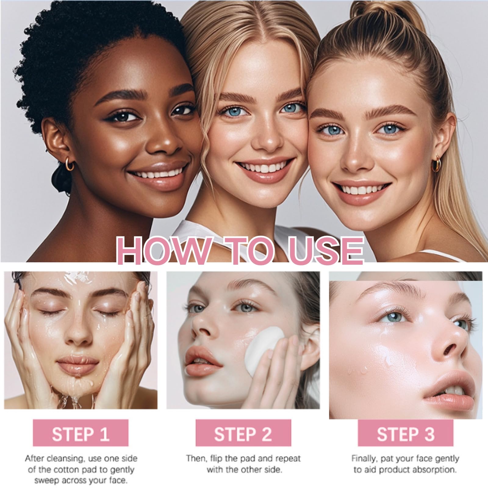 ISBEAUSOLS Collagen Toner Pads - Korean Skincare with Vitamin C & E - Hydrating & Firming for Daily Face Care
