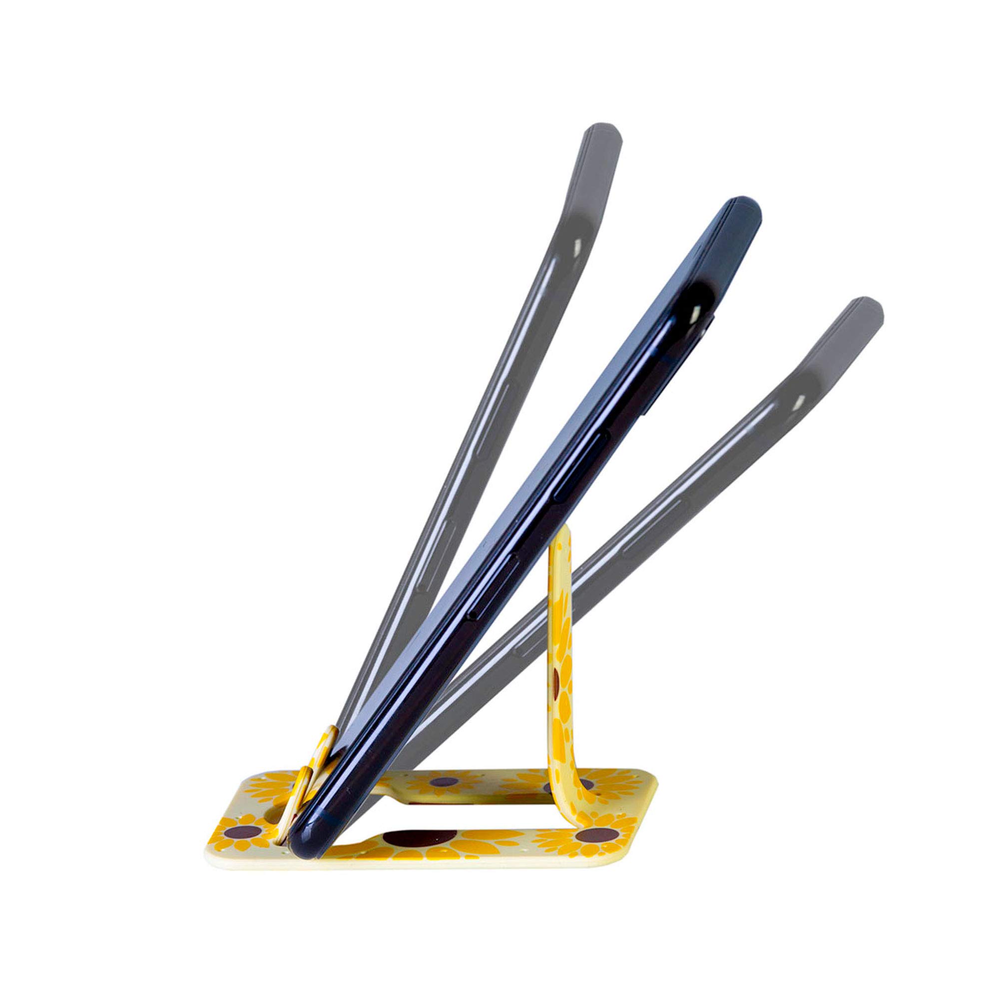 Flexible Phone Stand Holder for iPhone & Android - Adjustable Desk Stand for Samsung, Mobile, Office & Travel - Compact & Portable Phone Dock (Sunflower) - Perfect for Work, Study & Watching Videos