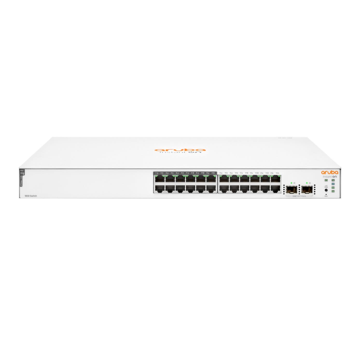 Aruba Instant On 1830 24-Port Gigabit Ethernet Switch | 12x PoE+ Ports, 2x SFP, 195W Power | Managed L2 Switch for Business Networks | Ideal for Office, Retail & Smart Building Deployments