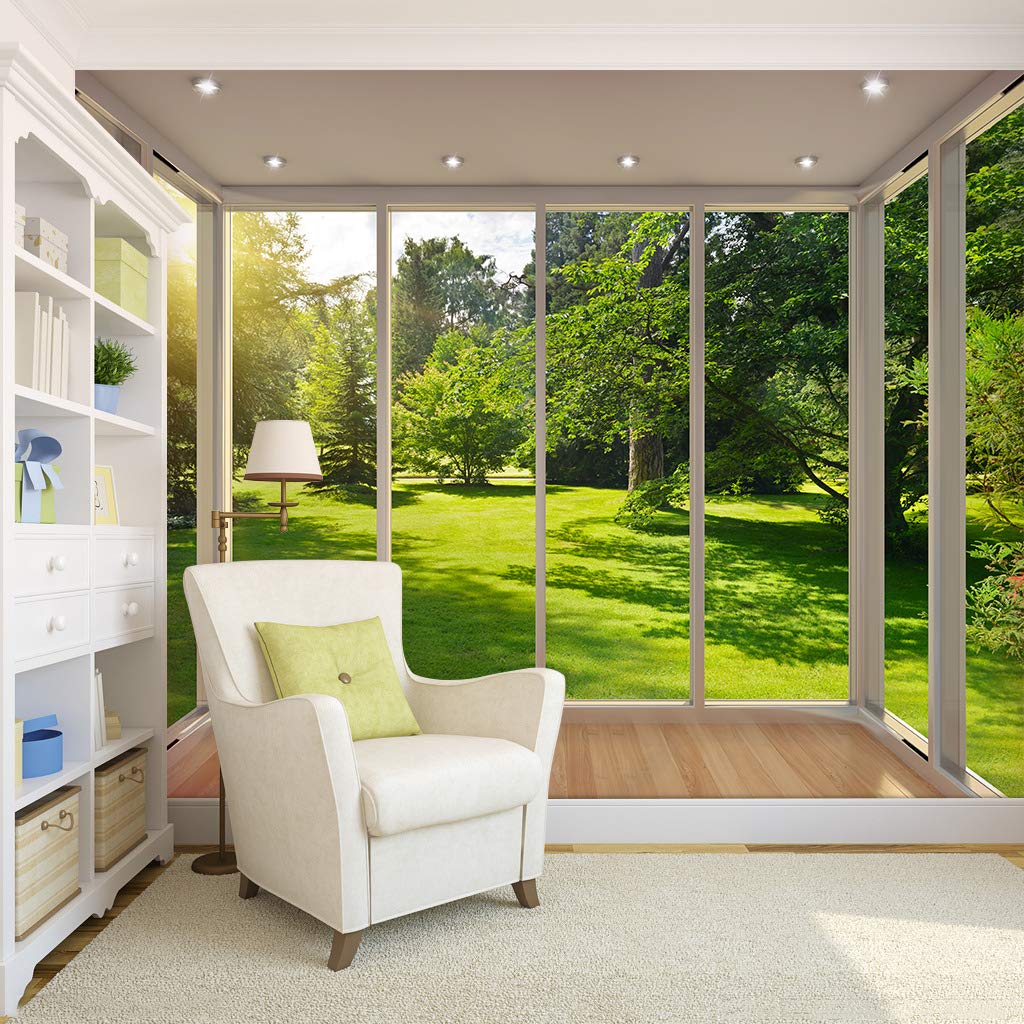 FLFK 3D Peel and Stick Wallpaper - Sunshine Green Lawn Forest Landscape Self-Adhesive Large Poster (118