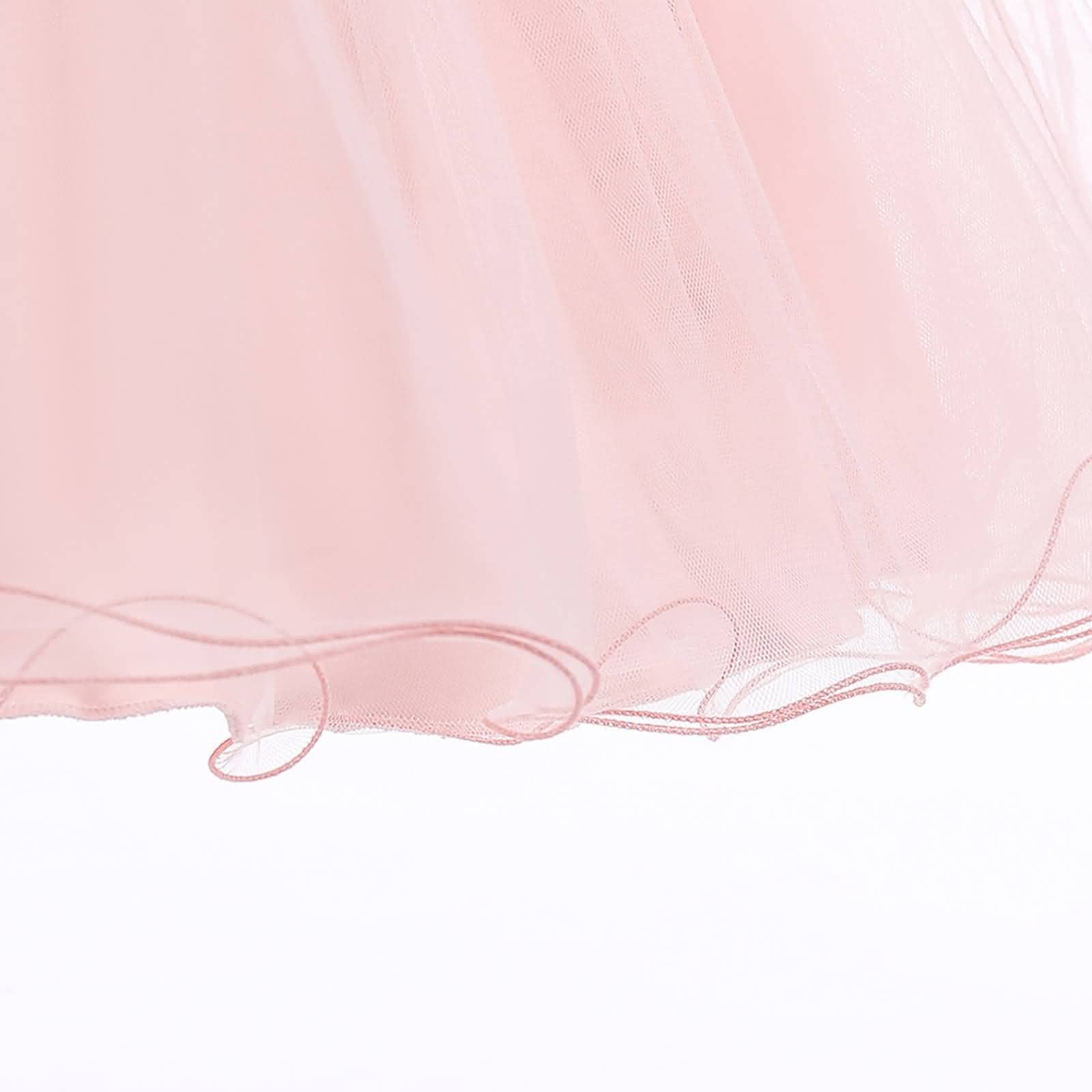 Gualiy Girls Prom Dress for Special Occasions, Pink Embroidered Tulle Dress with Tie Waist for Ages 4-10 Years - Perfect for Birthday Parties, Weddings & Formal Events