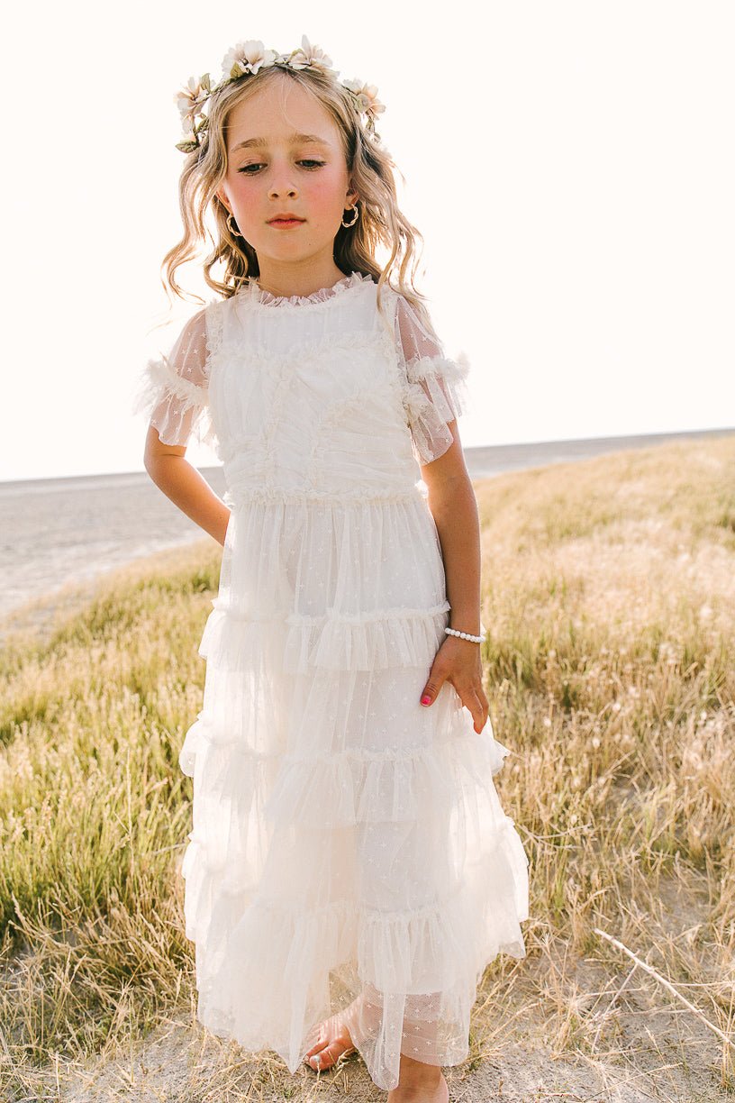 Whimsical Mini Maxi Dress in White - Perfect for Summer Beach Vacations, Boho Parties & Casual Outings