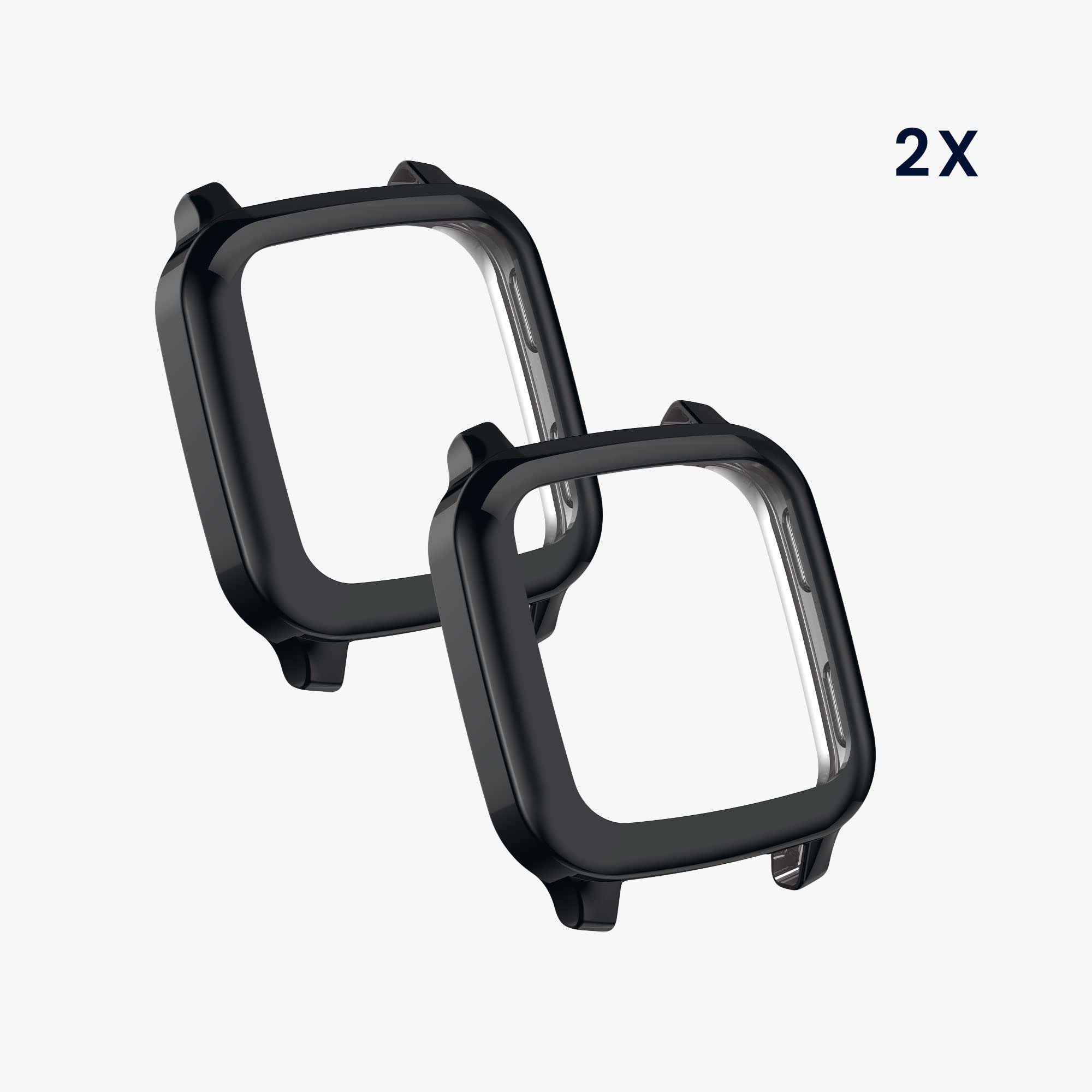 Garmin Venu Sq 2 Case - 2X TPU Silicone Cover for Fitness & Music - Black | Workout Protection