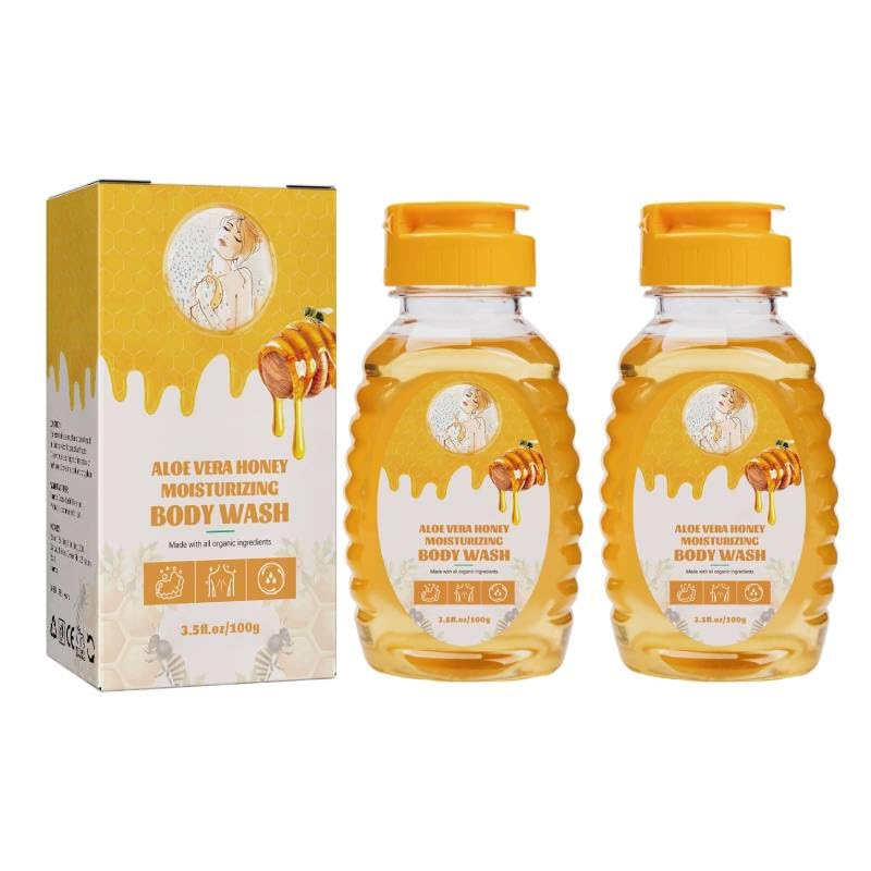 Lisade Aloe Vera Honey Body Wash - Organic & Moisturizing for Dry Skin - 2PCS