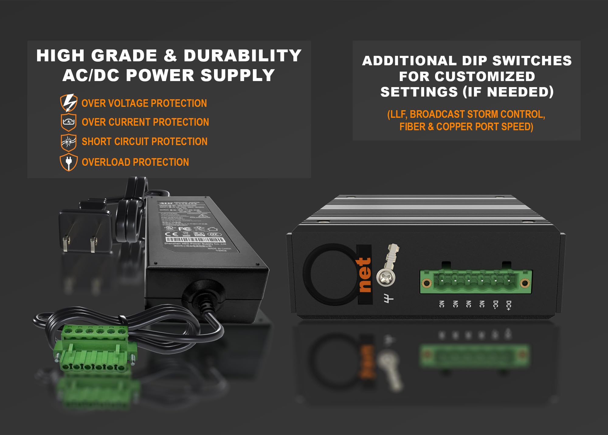 10G SFP+ to SFP+ Fiber Media Converter - DIN Rail Mount - Extended Temperature Range (-40°C to 75°C) - 10G OEO 3R Transparent Repeater - Dual Open SFP+ Slots (Supports 10GB/1GB SFP Modules) - Ideal for Industrial Networks, Data Centers & Harsh Environments (Transceivers Not Included)