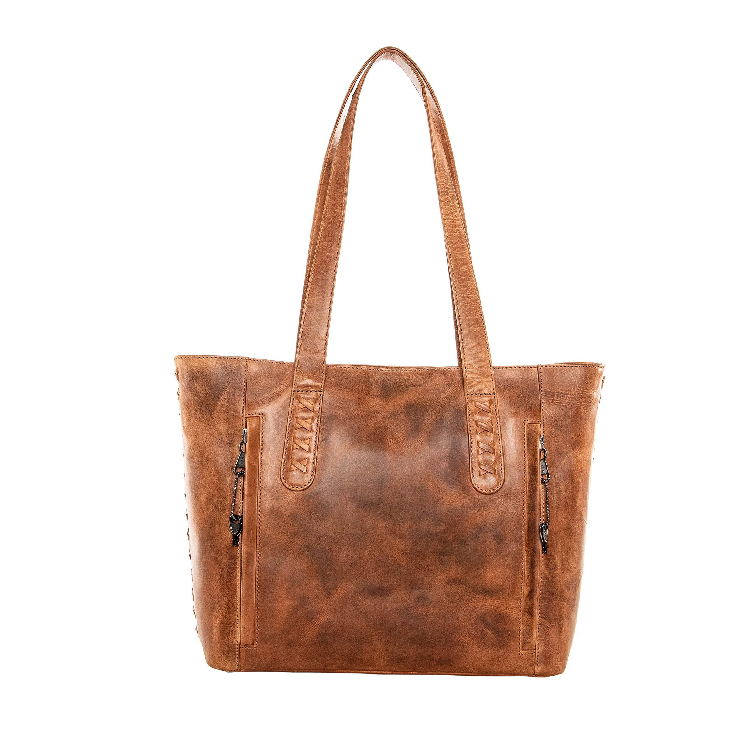 Norah Large Leather Concealed Carry Tote Bag with Lace Detailing - Perfect for Everyday Use, Travel, and Secure Storage