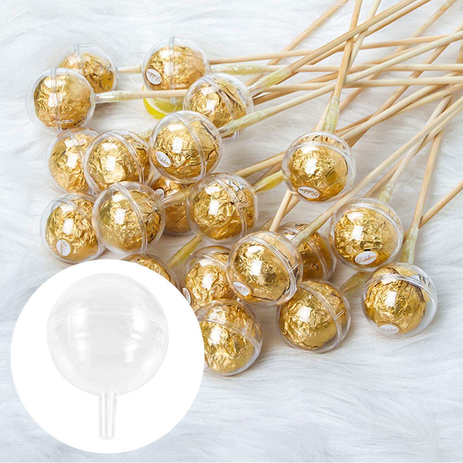 95-Piece Clear Chocolate Ball Holders - Mini Cupcake & Muffin Liners, Candy Packaging Cases, Flower Support Racks for Baking, Parties, Birthdays, Weddings & Valentine's Day Decorations