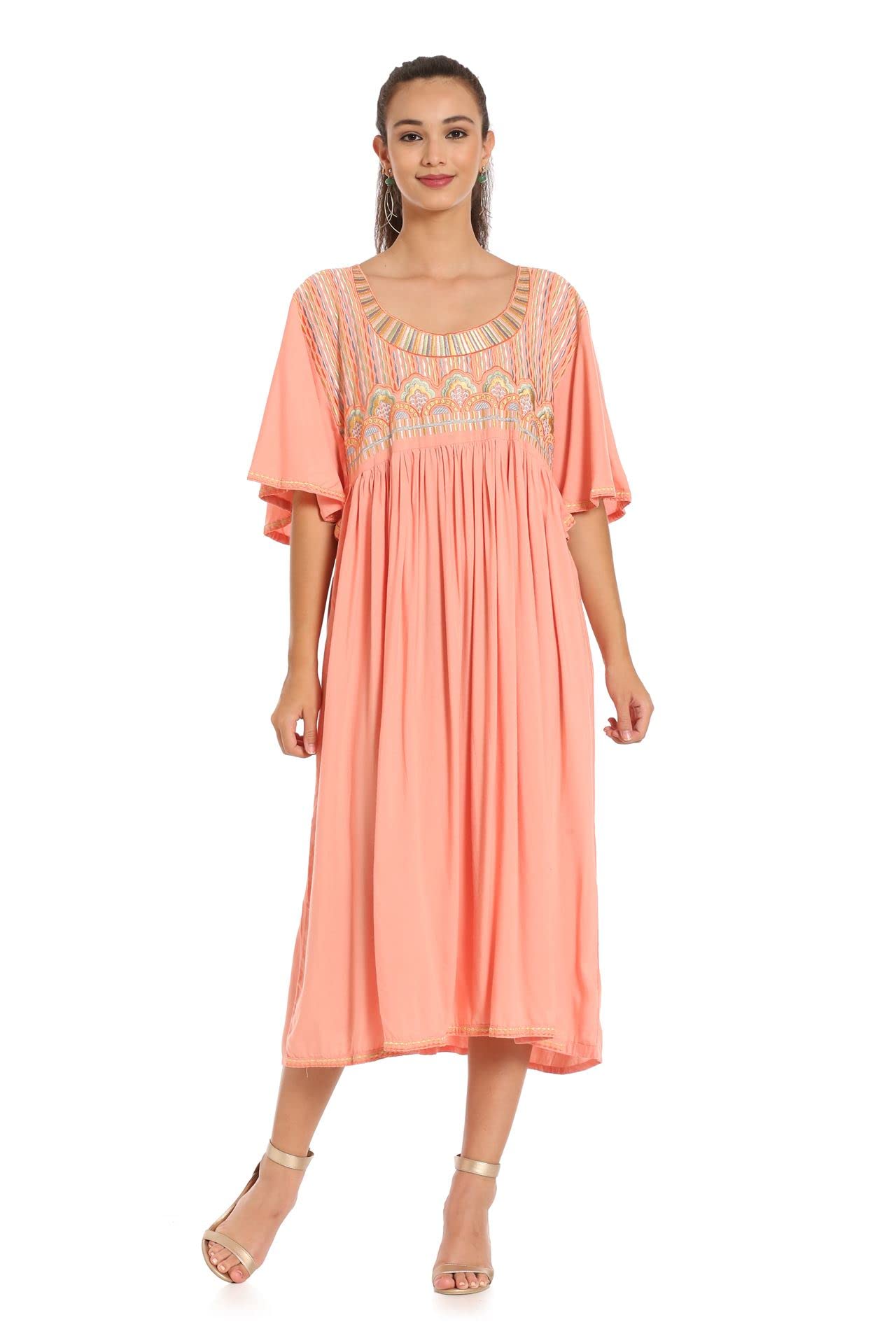 MaximCreation Boho Kaftan Evening Party Gown - Flowy Plus Size Dress for Women, Beach Cover Up, Wedding Guest Outfit & Summer Vacation Wear