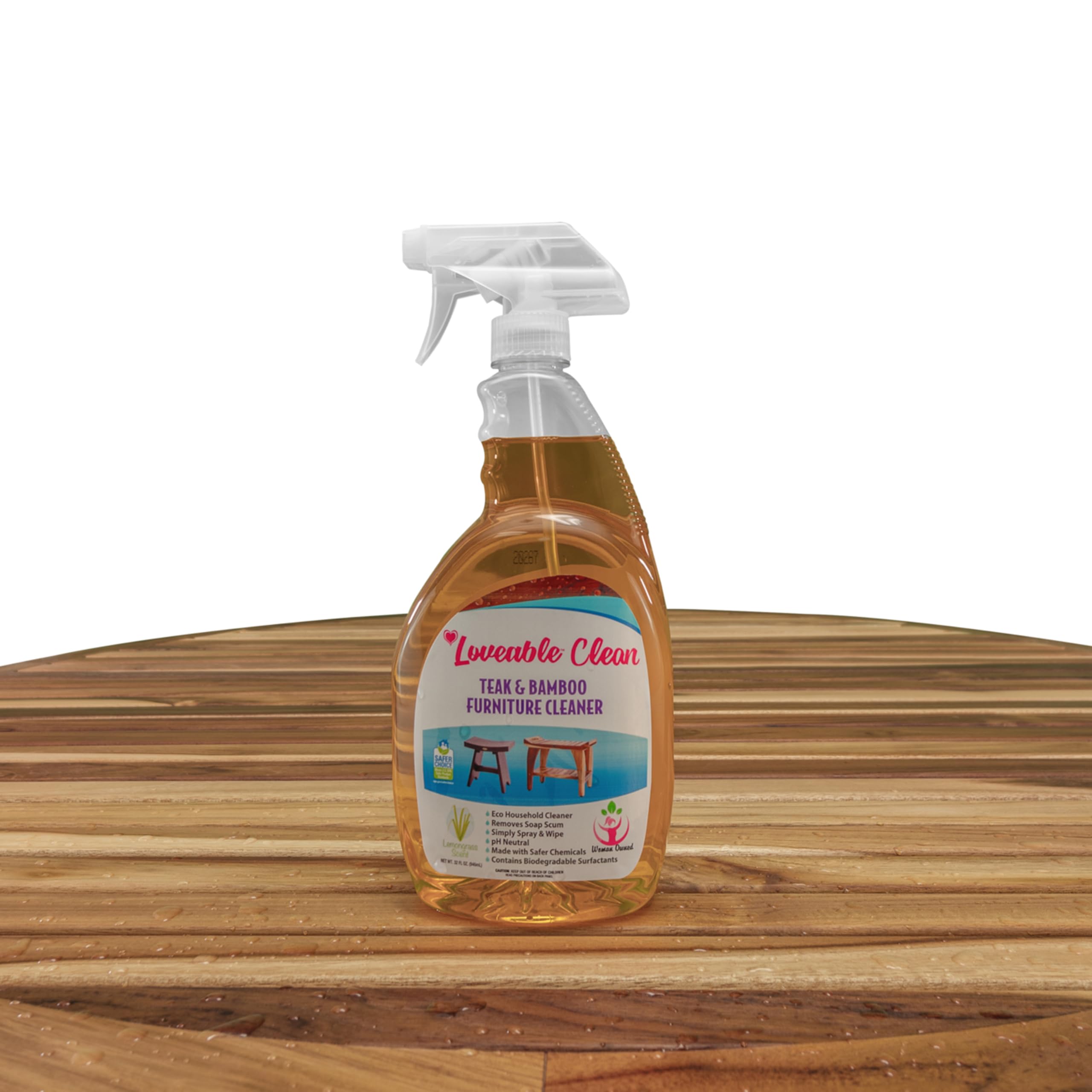 EcoDecors Teak Cleaner & Wood Restorer – EPA Safer Choice Certified, 32 oz – Safe for Hardwood, Bamboo & Outdoor Furniture – Perfect for Patio Sets, Decks & Indoor Wood Furniture Maintenance