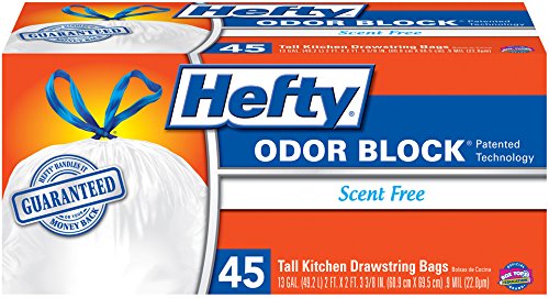 Heavy Duty Tall Kitchen Trash Bags - Unscented, 45 Count - Perfect for Home, Office & Commercial Use - Leakproof & Durable Garbage Bags for 13 Gallon Trash Cans