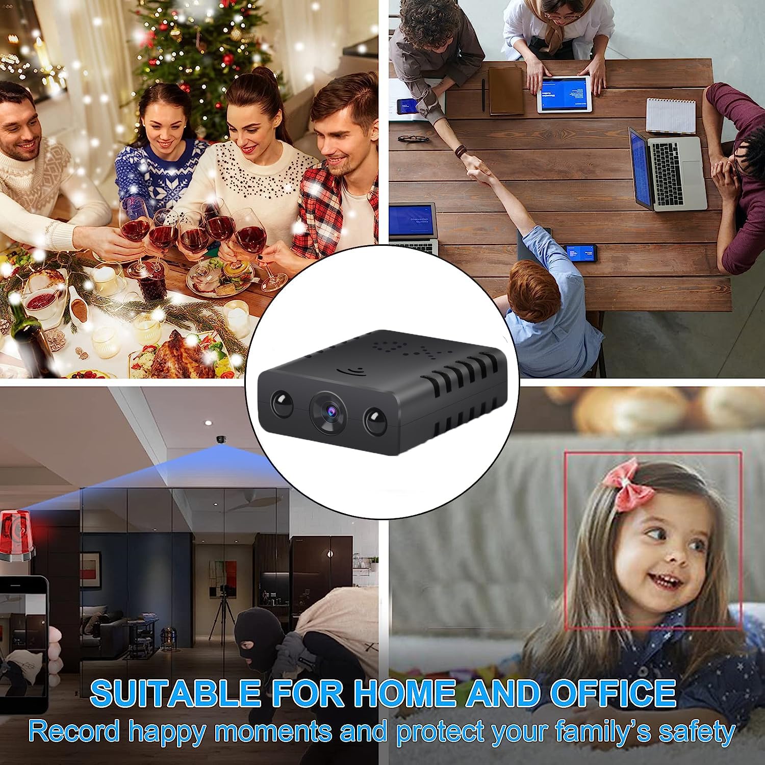 Mini Wireless WiFi Security Camera 1080P HD with Night Vision - Remote Viewing via iOS & Android - Ideal for Home, Baby Monitor, Pet Surveillance & Indoor Security