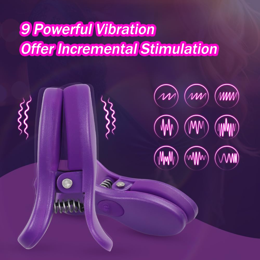 Rechargeable Nipple Vibrators with Remote Control - 10 Vibration Modes, BDSM Adult Toys for Couples, Portable Nipple Clips for Women, Perfect for Sensual Play and Intimate Couples Bonding