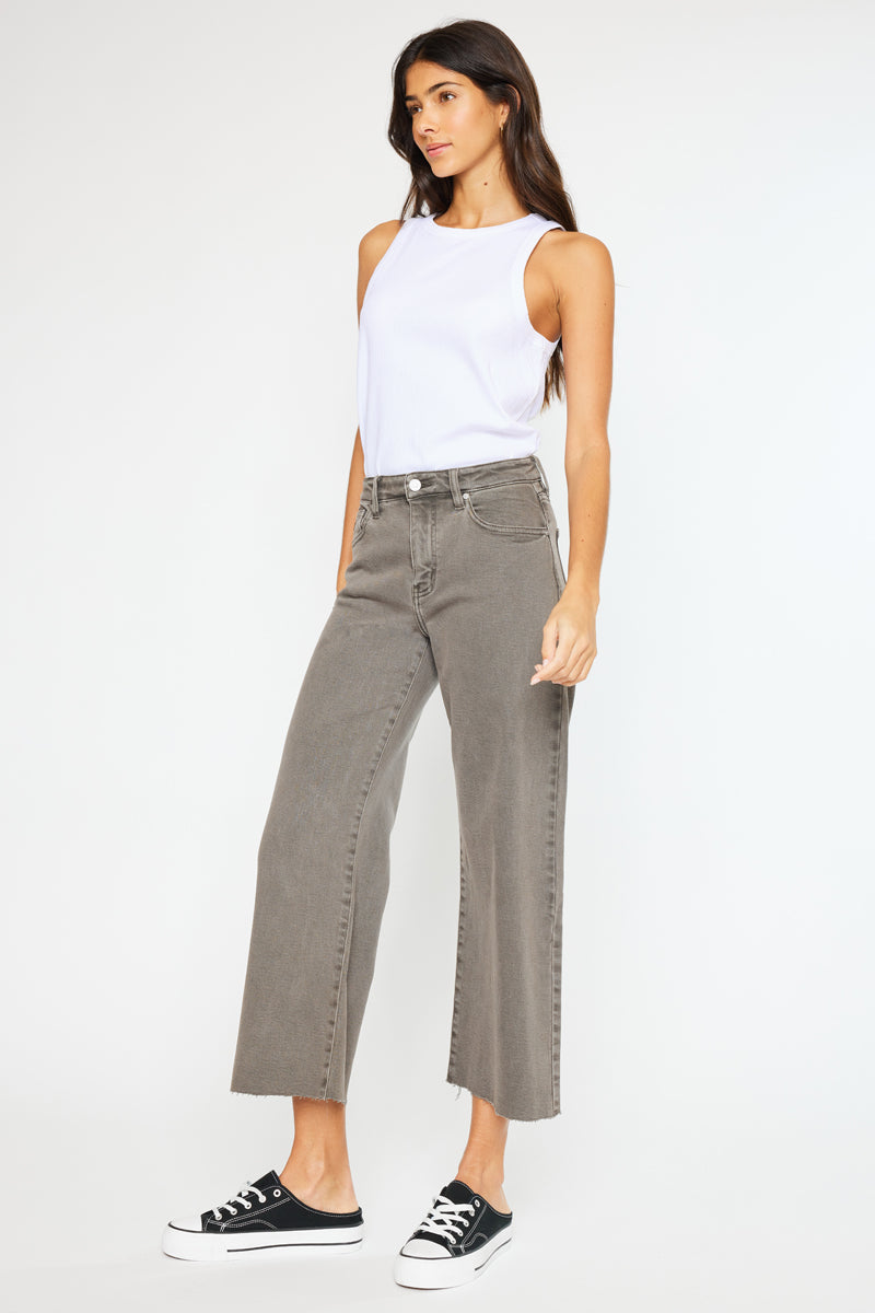 Dianella High Rise Crop Wide Leg Jeans for Women - Trendy Distressed Denim Pants for Casual Outfits & Streetwear Fashion