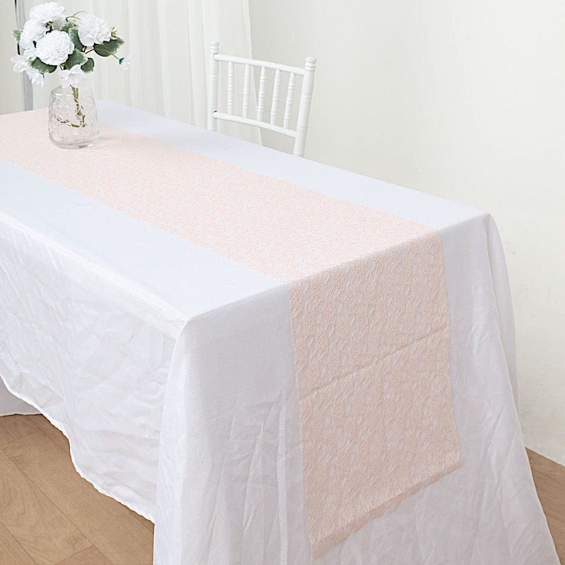 Elegant Wedding Lace Floral Table Runner - White Decorative Bridal Party Decor for Reception, Banquet & Home Dining - Perfect for Weddings, Anniversaries & Special Events