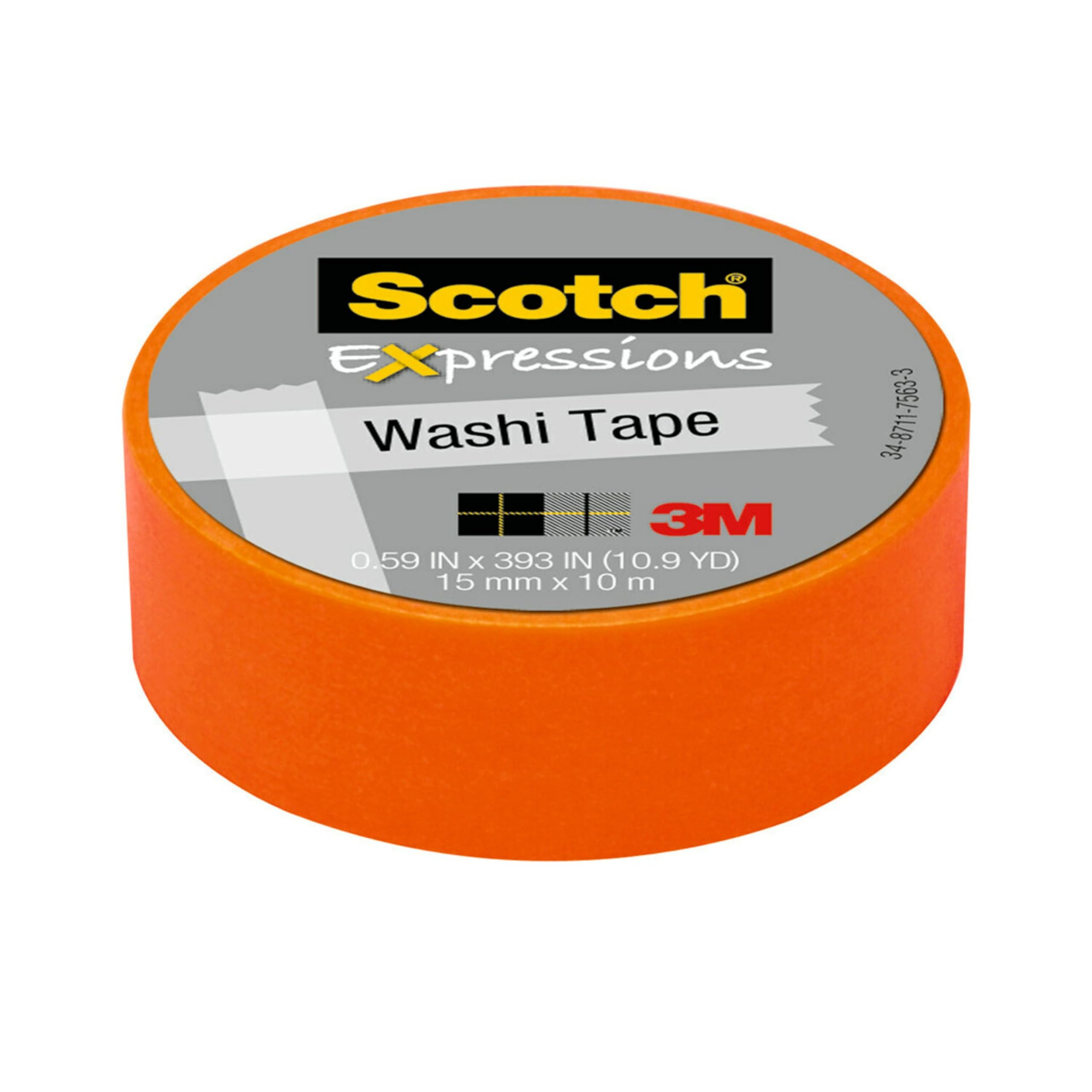 Scotch Expressions Washi Tape - 6 Rolls of Orange Decorative Craft Tape, 0.59