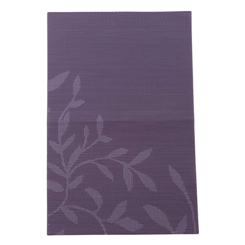 CFCYS 1PC Purple PVC Leaf Pattern Placemat - Waterproof Dining Table Mat for Bowls, Cups & Wine Glasses - Elegant Kitchen & Dining Decor for Home, Parties & Restaurants
