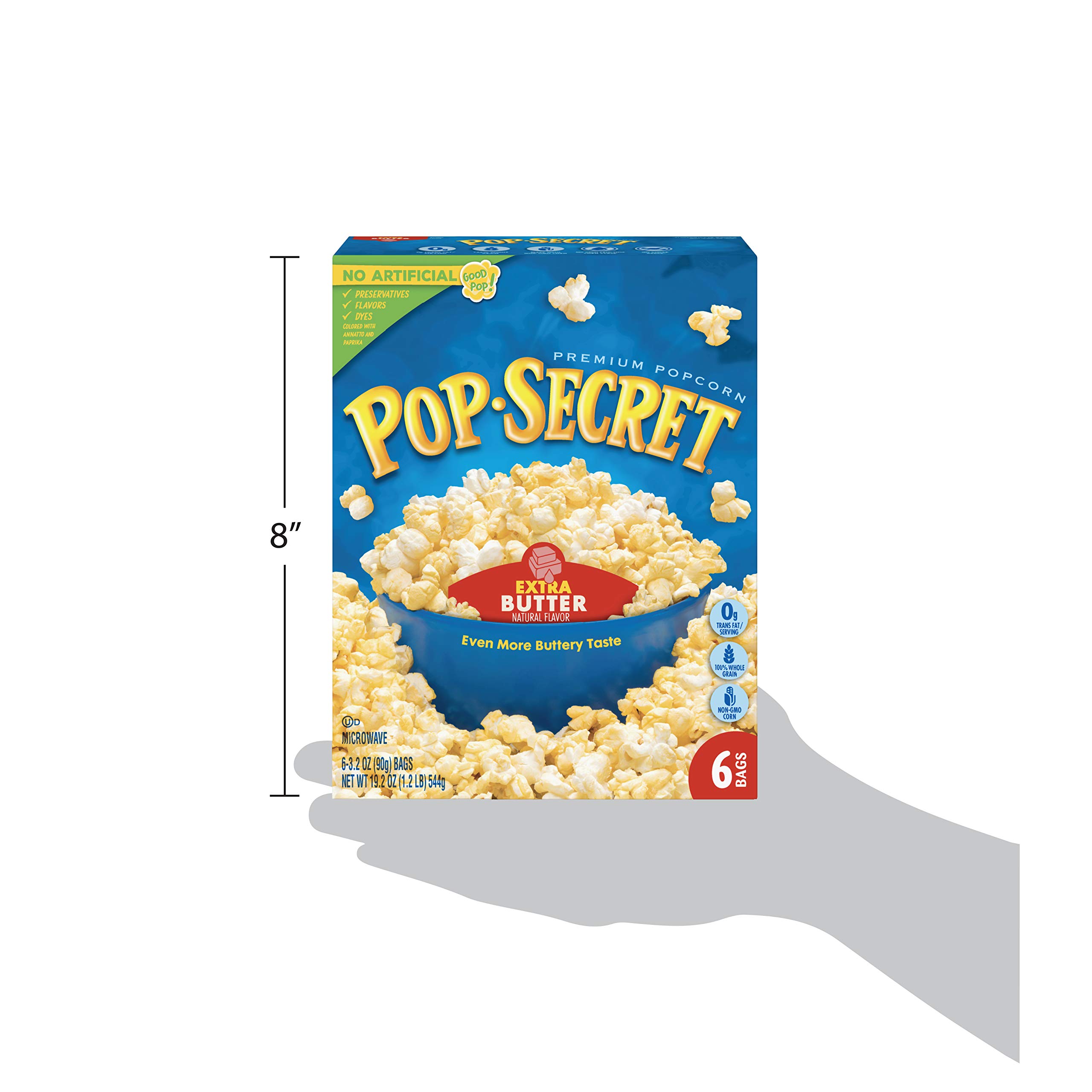 Pop Secret Extra Butter Microwave Popcorn - 3.2oz Bags (6 Count, Pack of 6) | Perfect for Movie Nights, Snack Time & Office Breaks