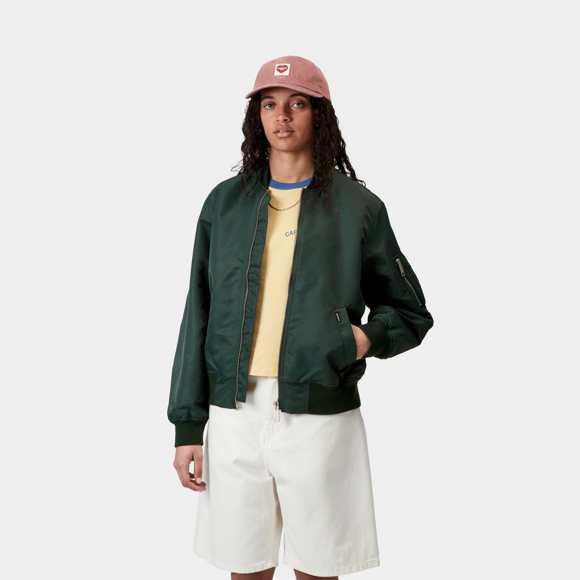 Women's Otley Bomber Jacket - Waterproof Lightweight Windbreaker for Outdoor Activities | Conifer Green Casual Winter Coat for Hiking, Travel & Daily Wear