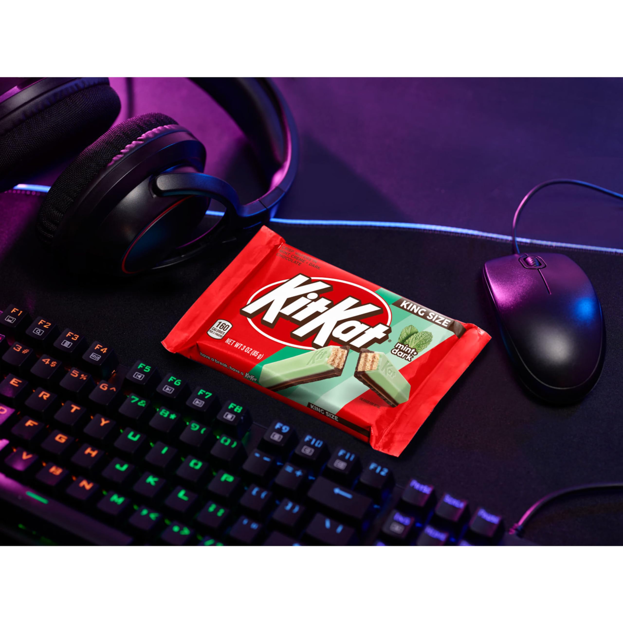 KIT KAT DUOS Dark Chocolate Mint Wafer Candy Bar - King Size 3 oz - Perfect for Snacking, Gifts & Dessert Lovers