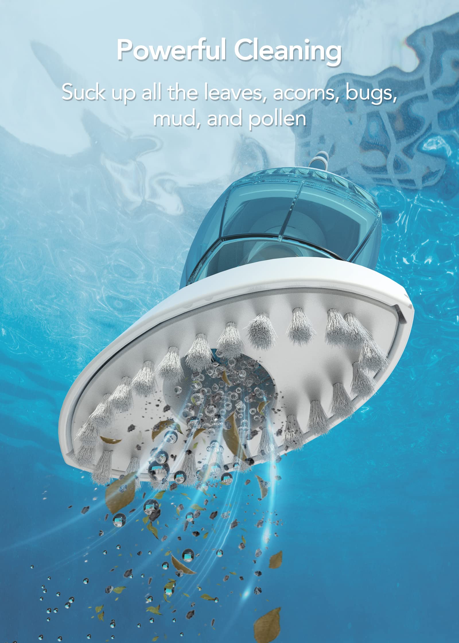 2023 Upgraded WYBOT Cordless Pool Vacuum Cleaner - Rechargeable Handheld Pool Cleaner with Telescopic Pole, 60 Mins Runtime & Powerful Suction for Deep Cleaning | Ideal for Above Ground Pools, Spas, Hot Tubs - Perfect for Weekly Pool Maintenance and Quick Spot Cleaning