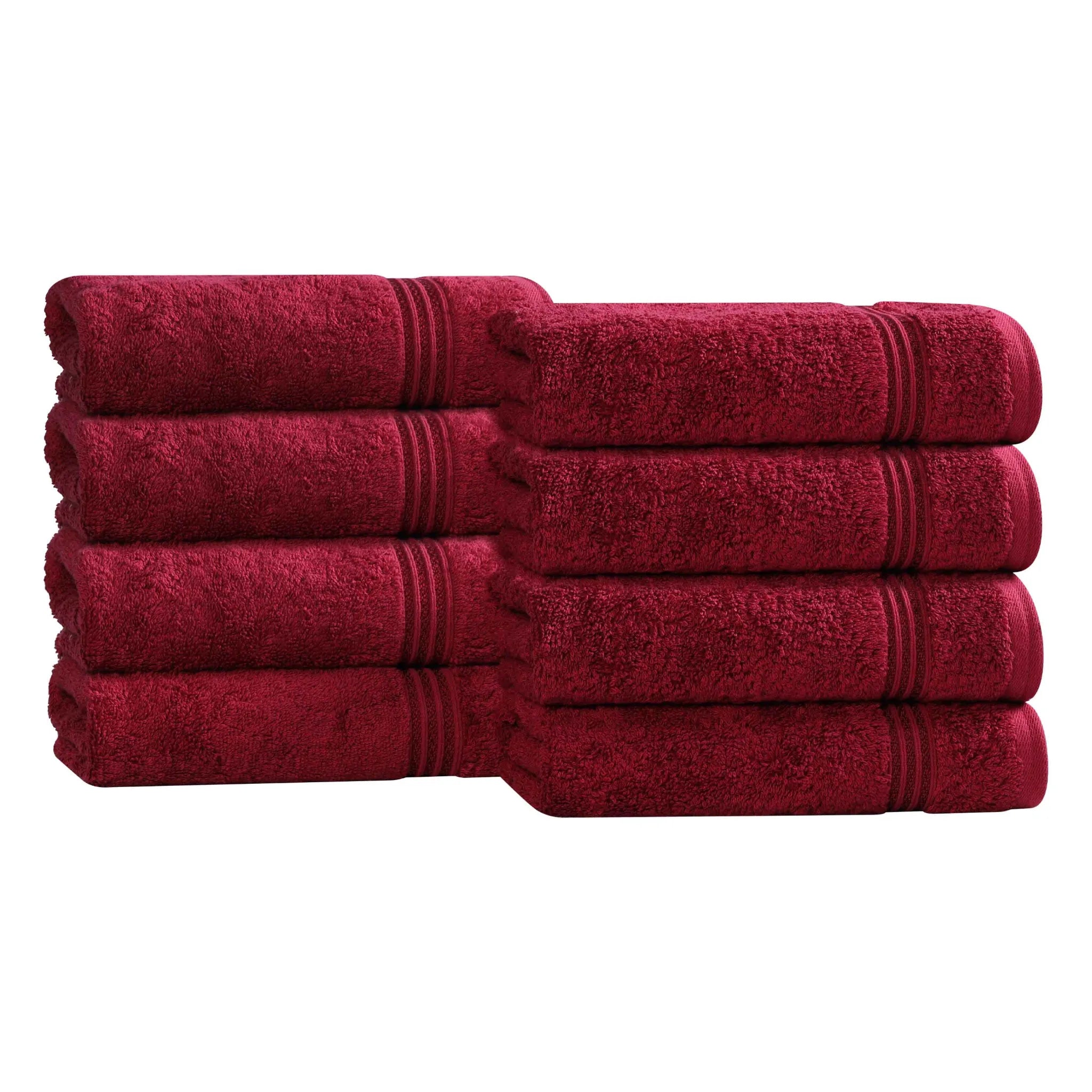 Premium 100% Egyptian Cotton Plush Hand Towels - Ultra Soft & Absorbent Bath Towel Set of 8 for Bathroom, Kitchen & Spa Luxury (24x16 Inches)