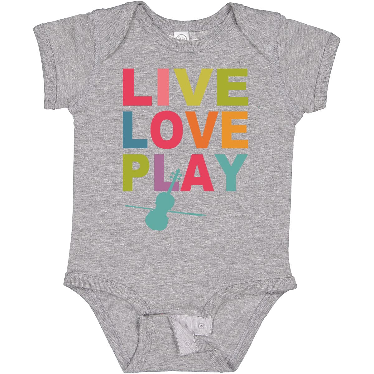 Inktastic Live Love Play Violin Baby Bodysuit - Cute Musical Infant Onesie for Boys & Girls - Perfect Gift for Newborns, Baby Showers & Music Lovers - Soft Cotton Unisex Romper for Playtime & Photo Shoots