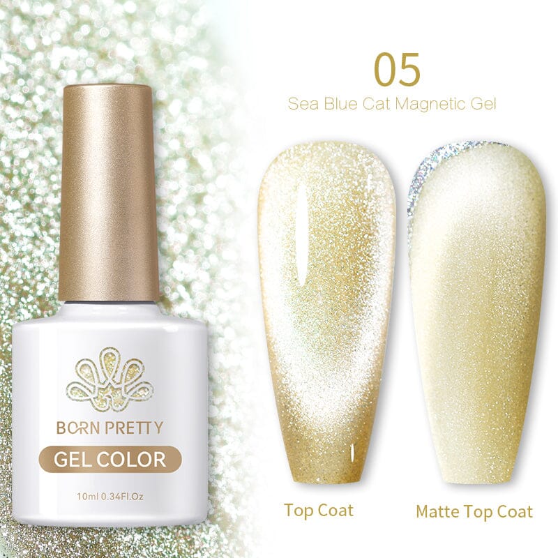 Sea Blue Cat Magnetic Gel Polish 10ml - UV LED Nail Art Kit for Salon & Home Manicure - Long Lasting Nail Polish for Professional & DIY Use