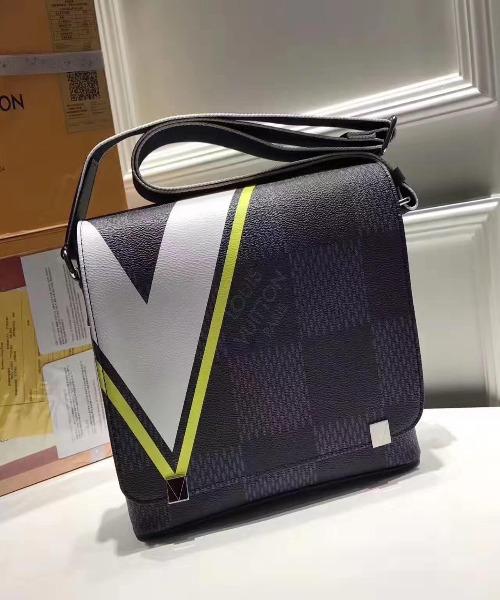 LV District PM Messenger Bag Damier Cobalt Canvas Yellow - Stylish Crossbody Bag for Work, Travel & Everyday Use | Luxury Designer Shoulder Bag for Men & Women