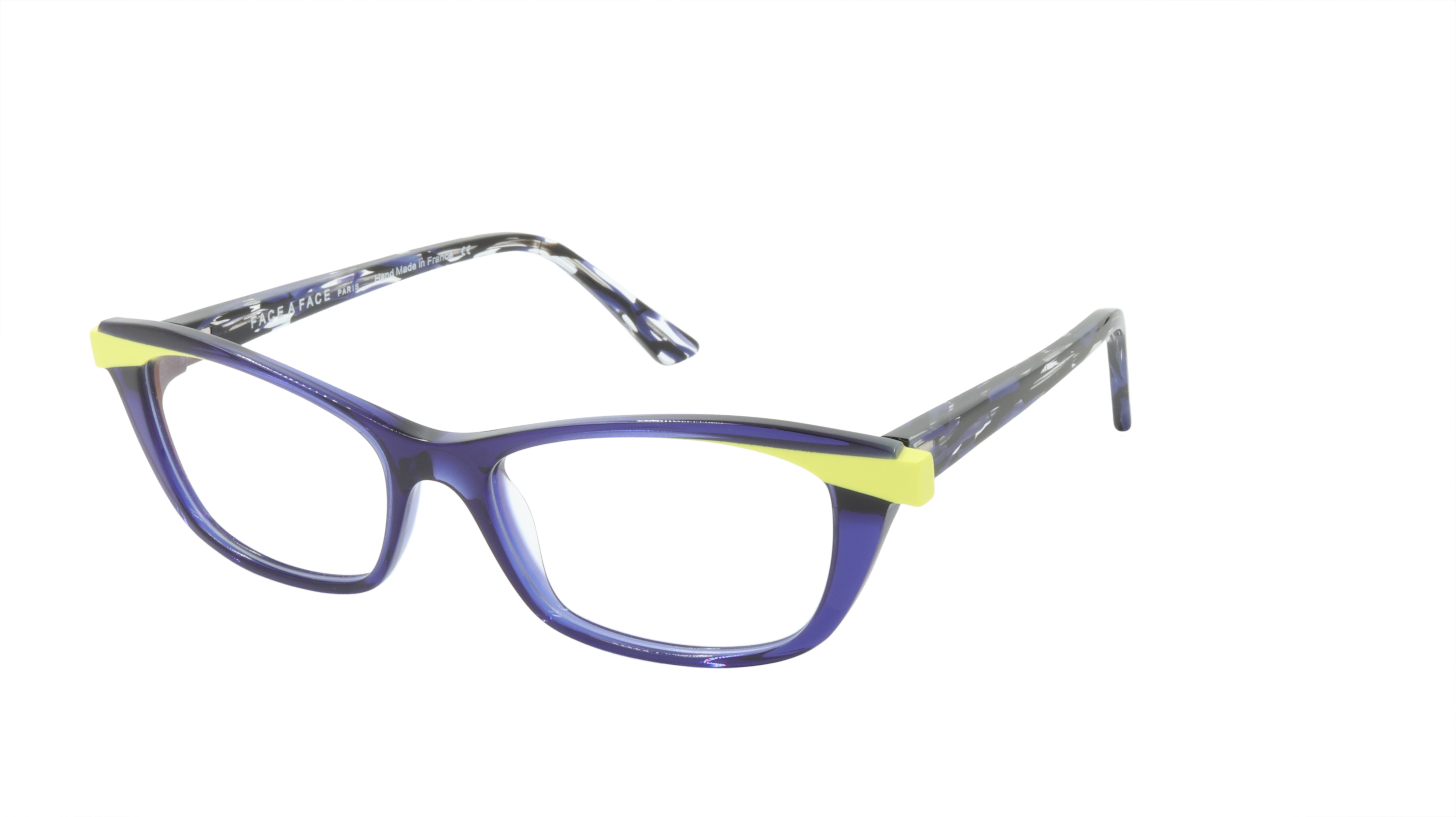 Stylish Face A Face Rectangle Eyeglasses in Modern Purple Acetate Frame - Perfect for Work, Reading & Fashion Accessories