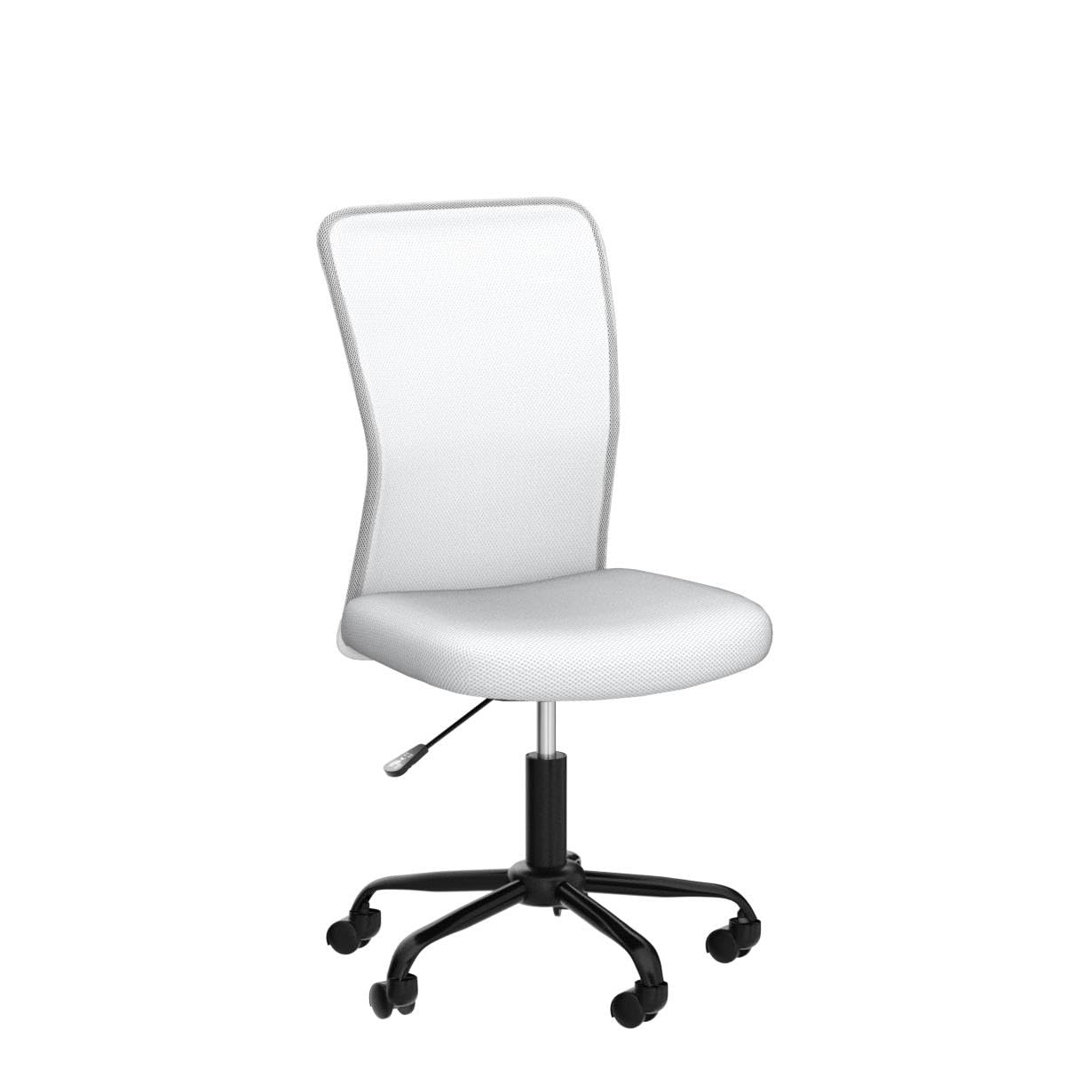 Ergonomic Office Chair with Lumbar Support - Adjustable Height Mesh Computer Desk Chair, Mid Back Swivel Task Chair for Women & Men - Modern Armless Executive Chair for Home & Office Workspace (White)