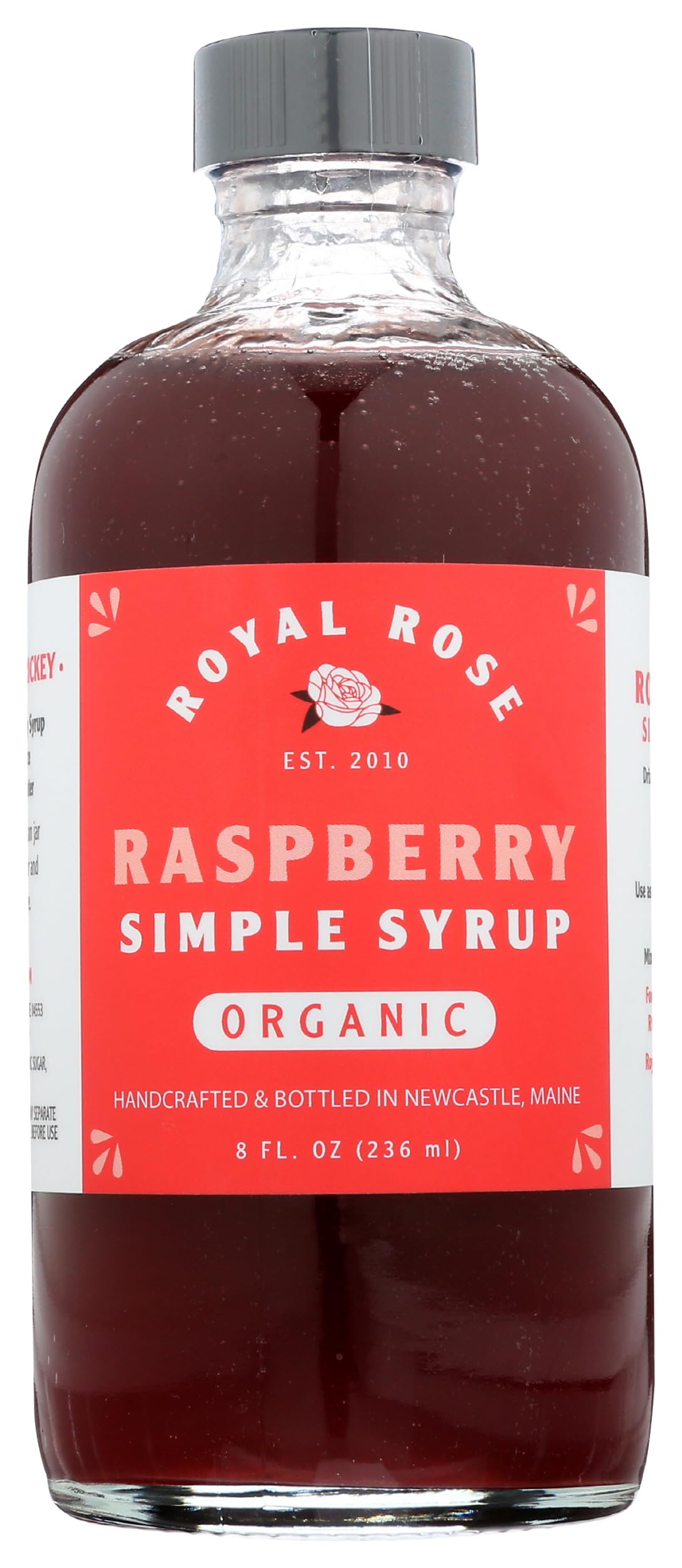 Organic Raspberry Simple Syrup by ROYAL ROSE - 8 Fl Oz | Premium Cocktail Mixer, Dessert Topping & Beverage Flavoring for Mocktails, Coffee, Tea & Baking
