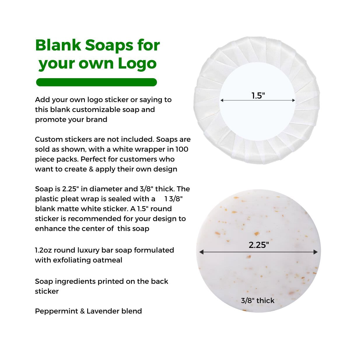 Blank Soap Labels - 1.2oz Plastic Wrapped for Handmade Soap Packaging | DIY Soap Making & Small Business Supplies